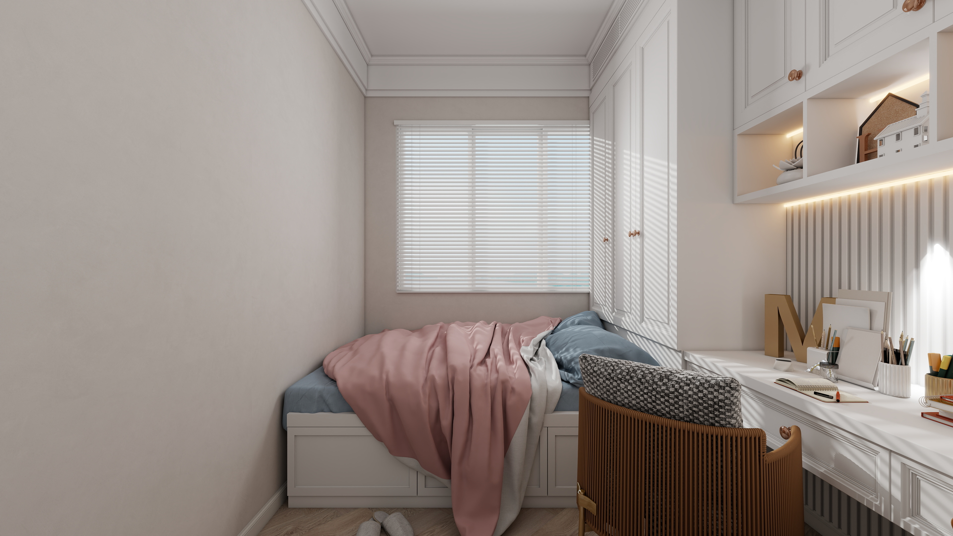 设计师丨胡月平-雪堰湖山简欧101㎡3室装修效果图