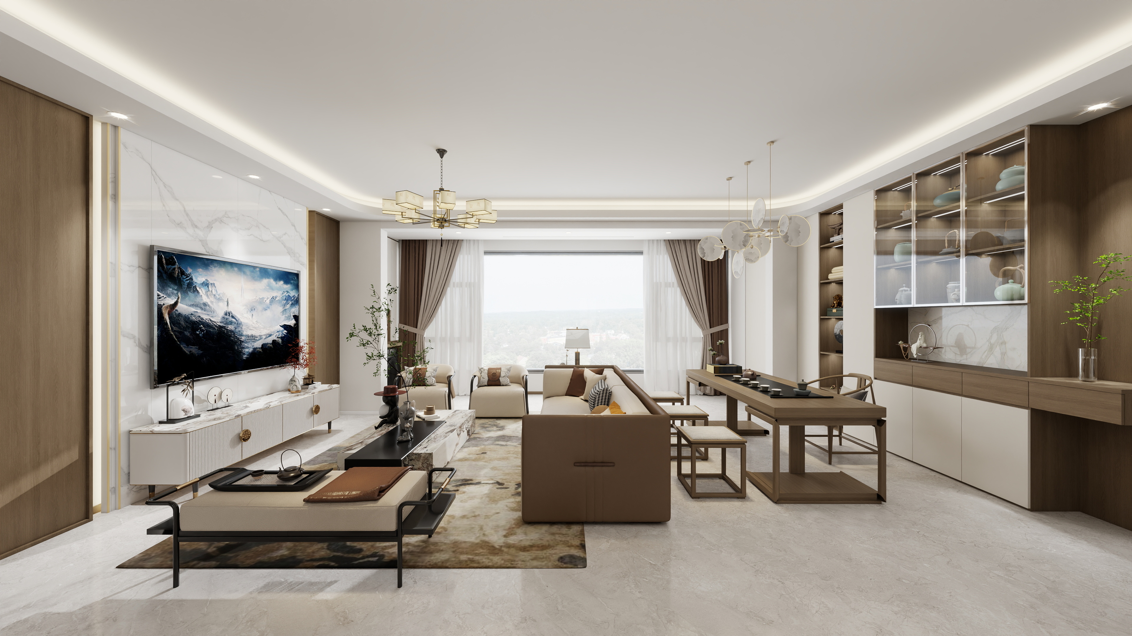 小鹿设计-保利天汇  140 新中式-装修设计方案