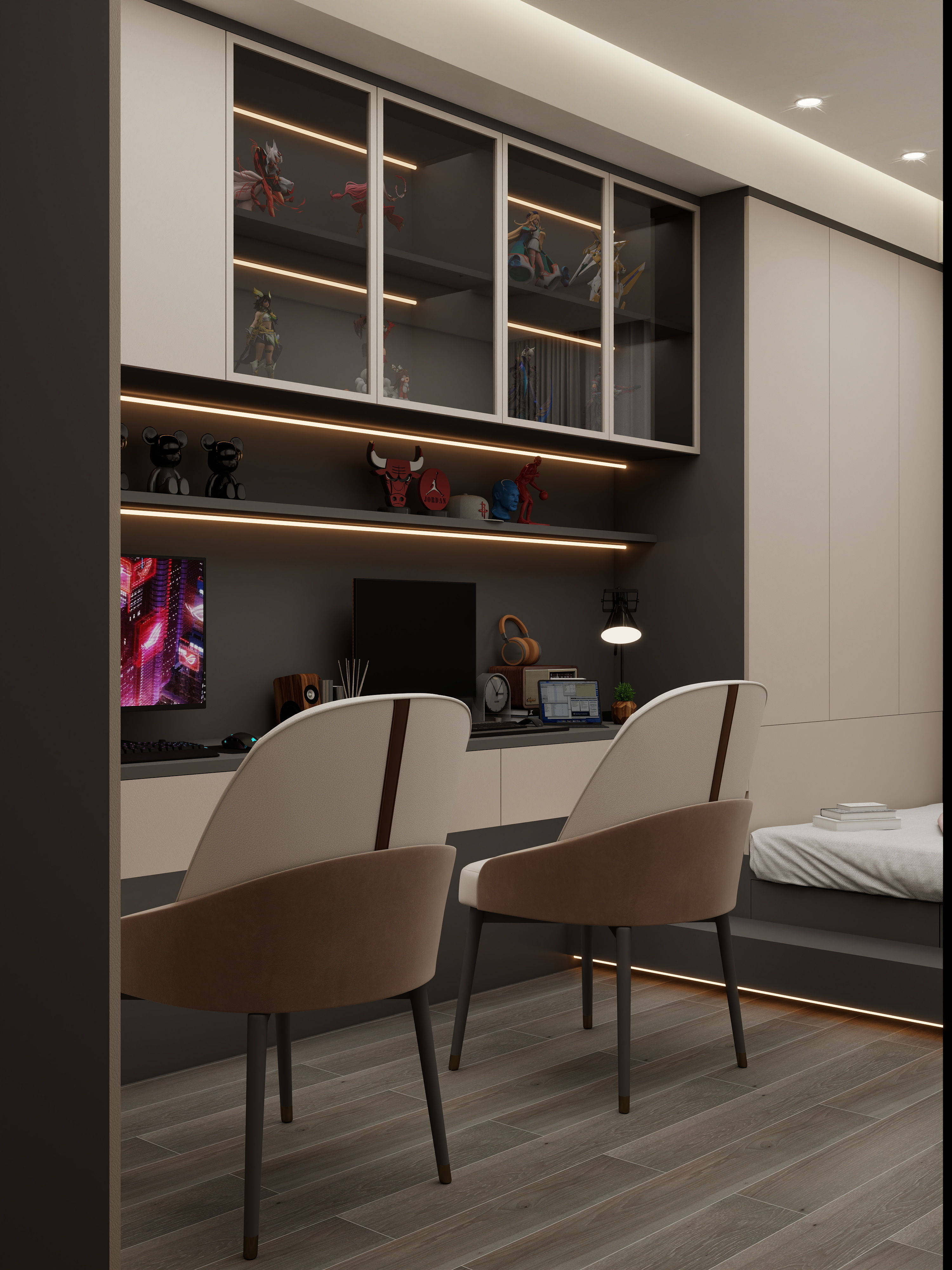 壹诺设计工作室-105㎡3室-现代简约 装修效果图