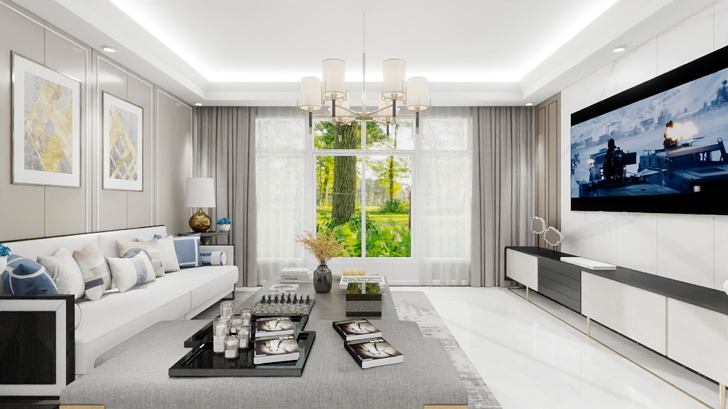 fjz122-硬装资深等级考核户型-轻奢-装修设计方案