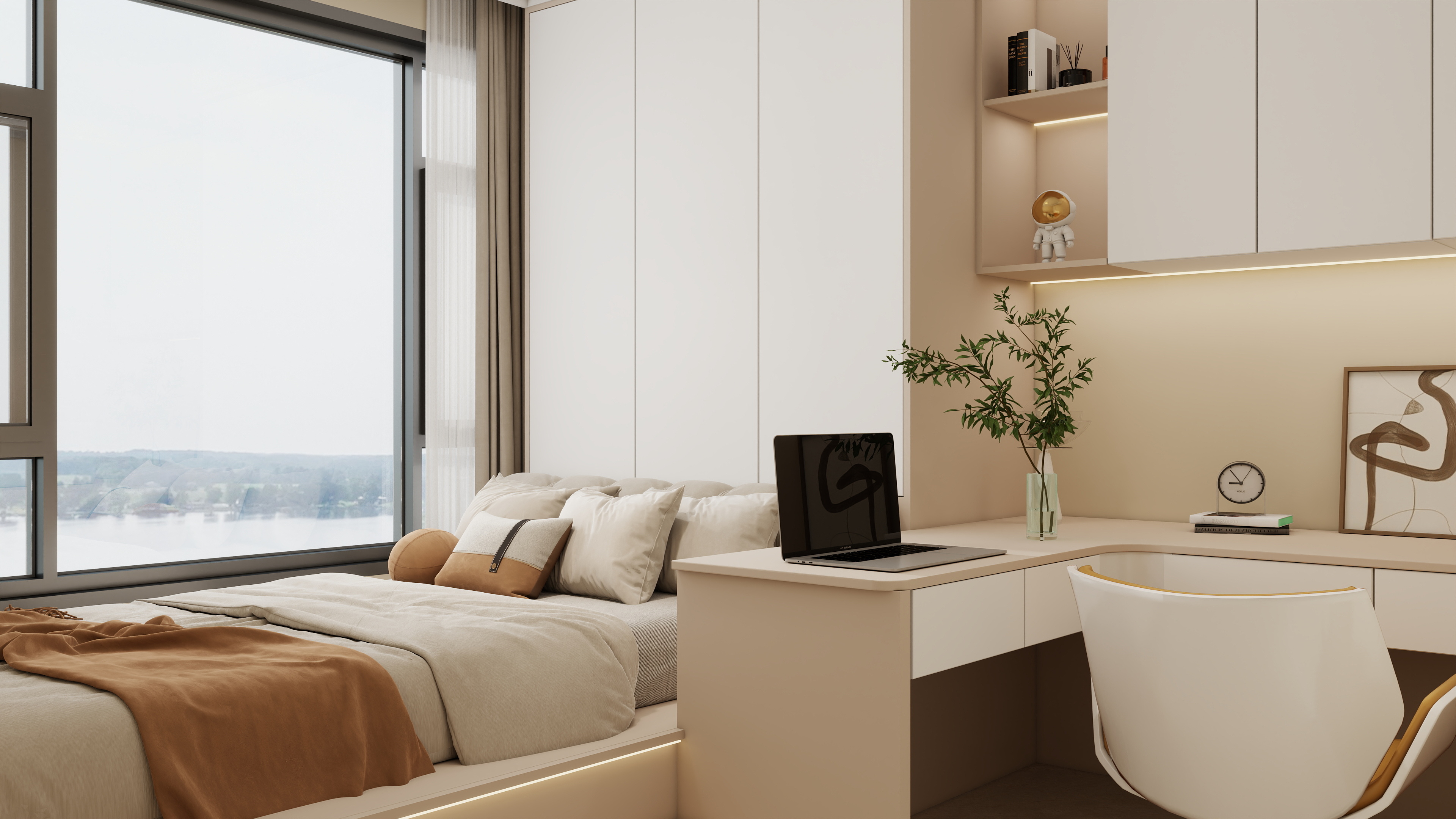 李佳洋-东胜佳苑120平奶油风3室装修效果图