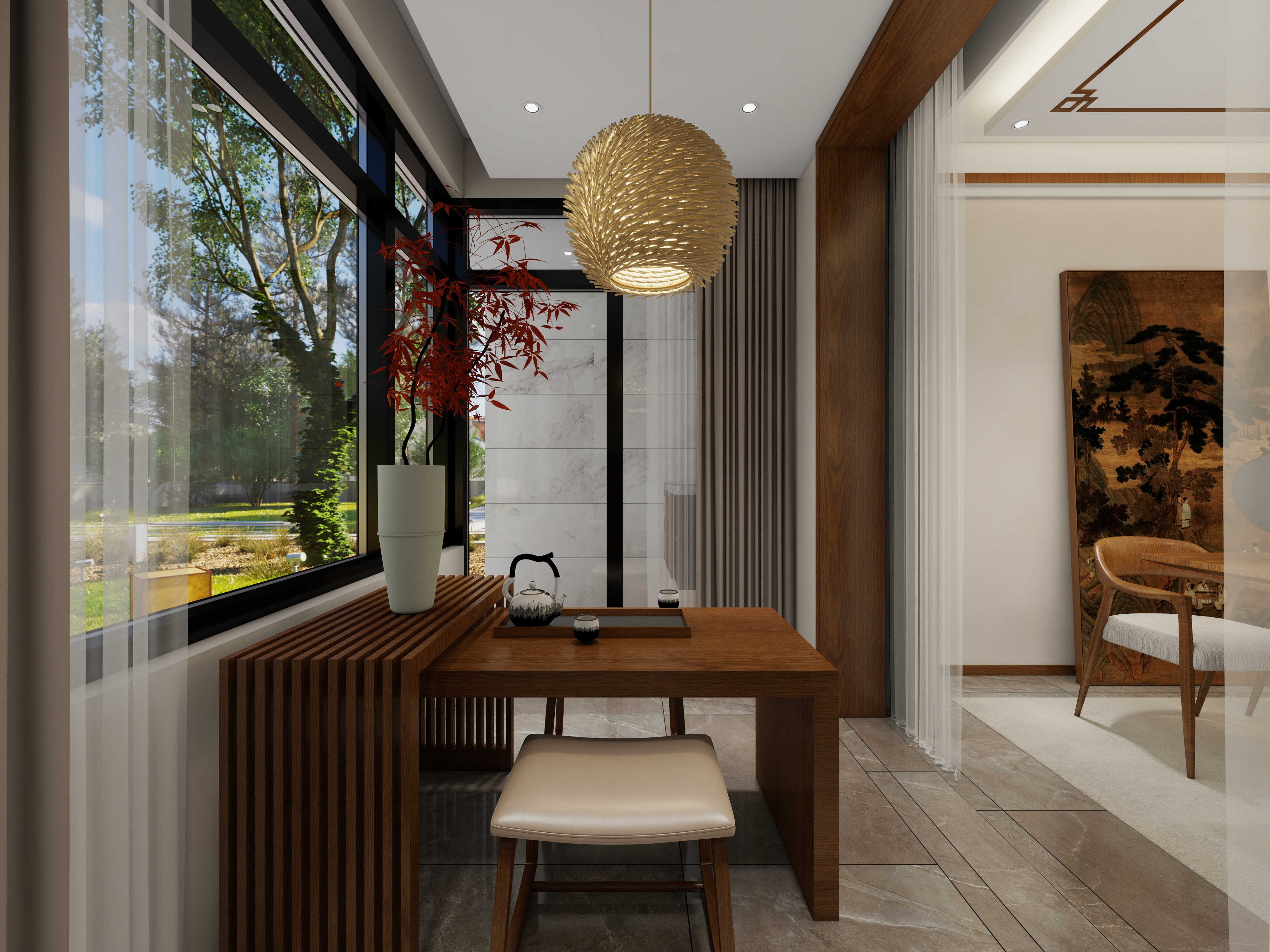 自由设计师-十二-一方幽境+151平四室两厅宋氏新中式装修效果图