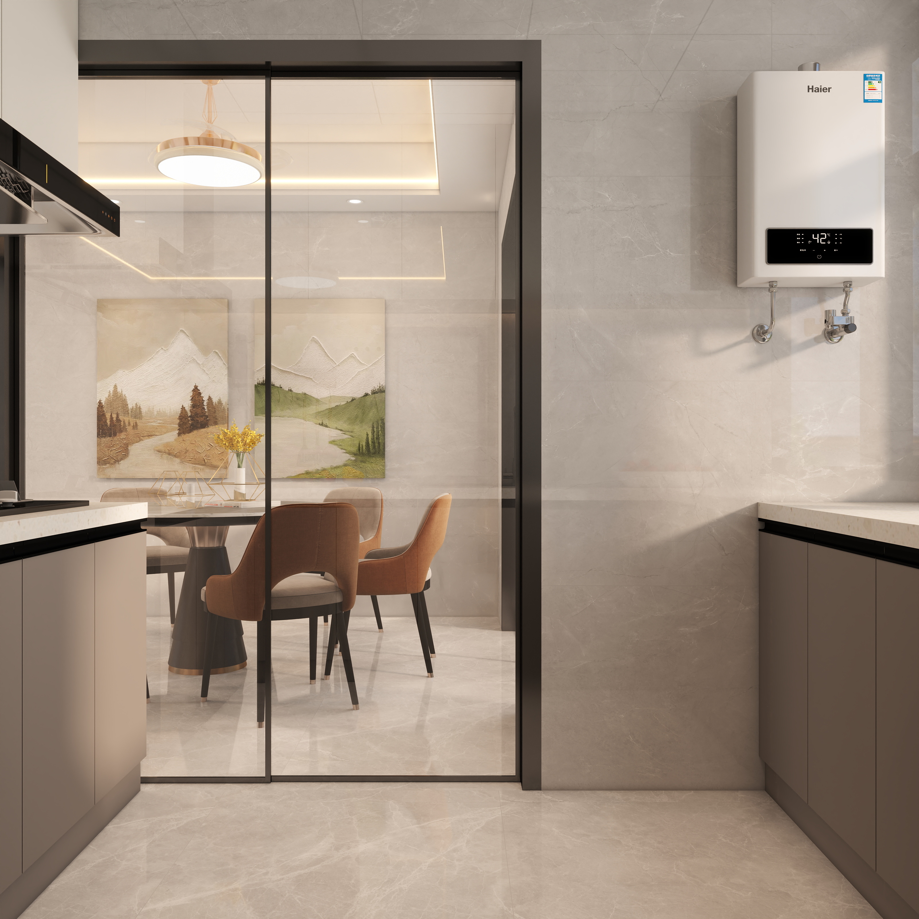 李青越-131方现代简约三居室装修效果图