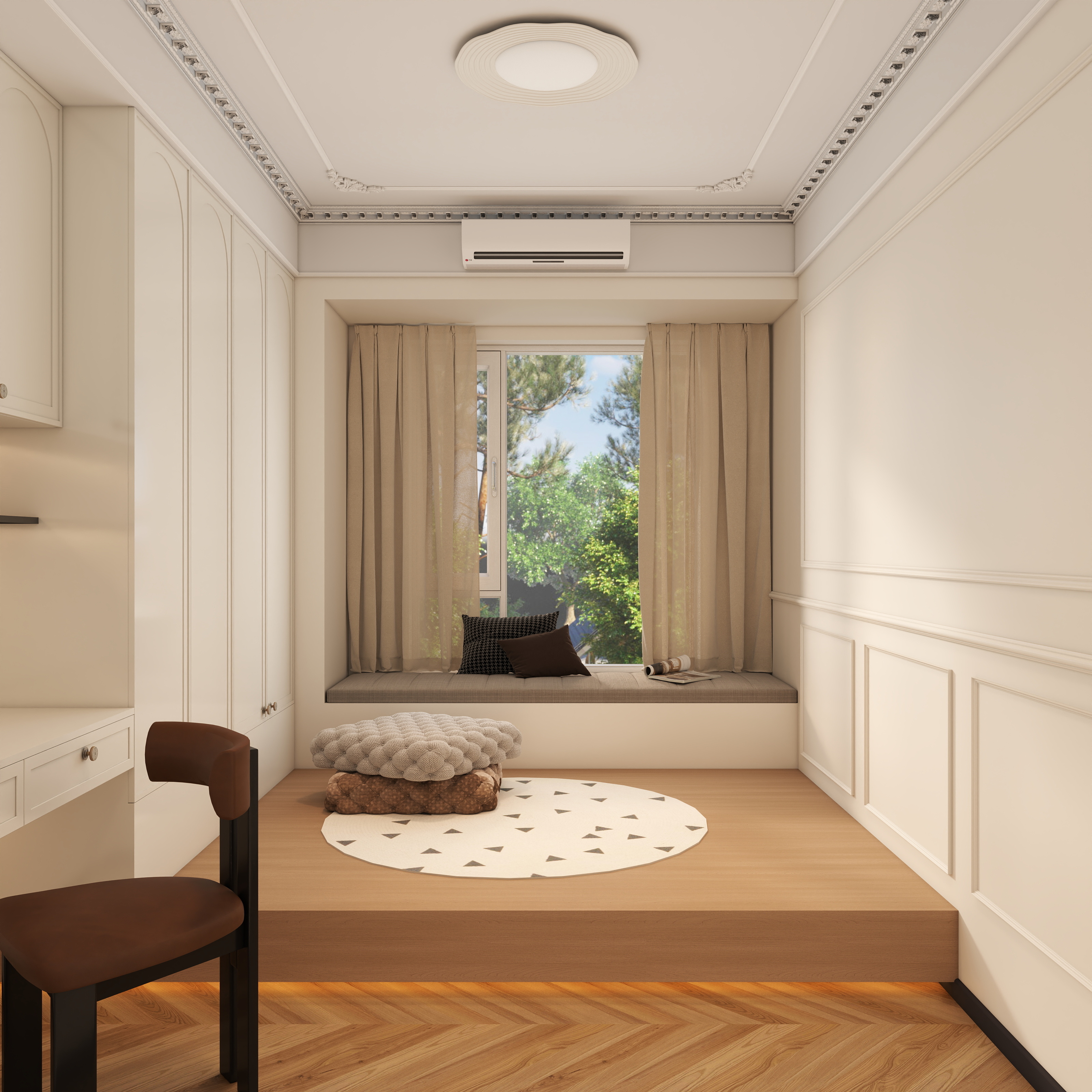 李青越-127方法式风格三居室装修效果图