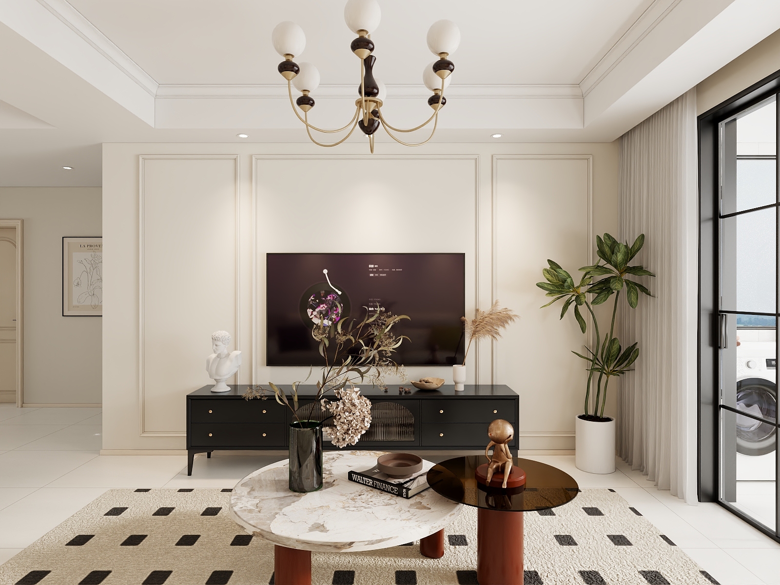 湛智华-简美中古风94平3房 武夷绿装修效果图