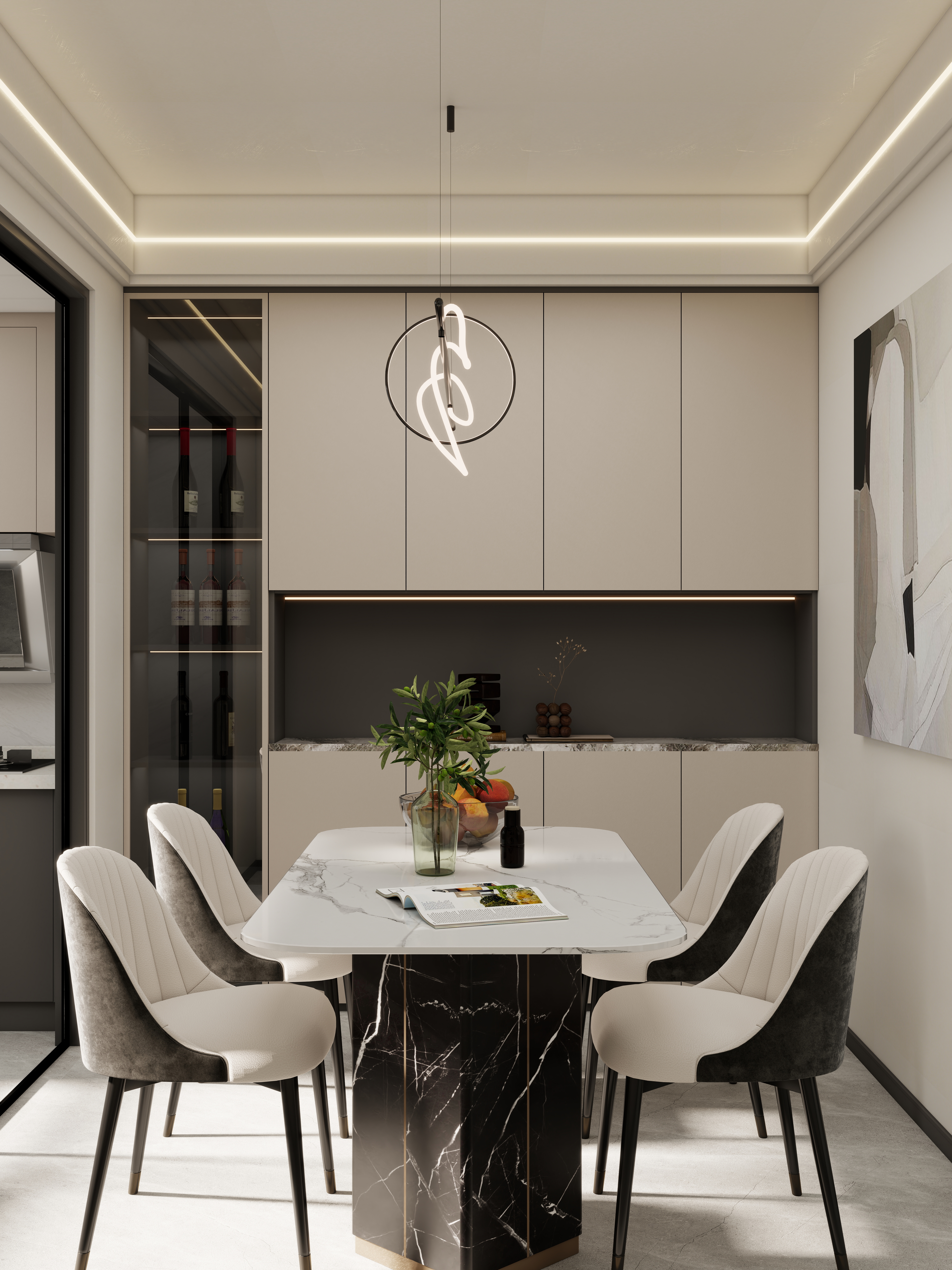 壹诺设计工作室-107㎡3室-现代简约装修效果图