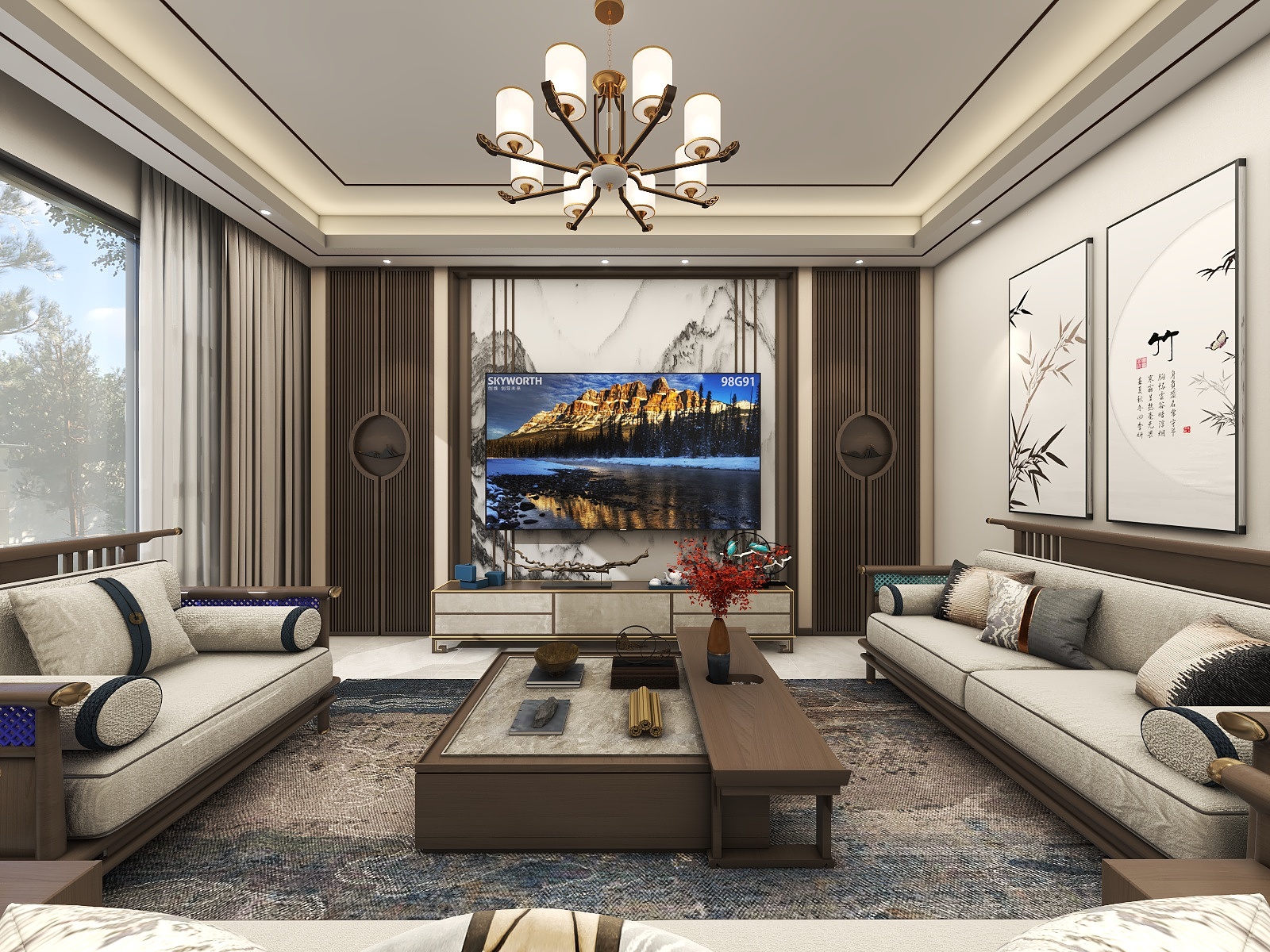 闫宝俊-中式128平 别墅-装修设计方案