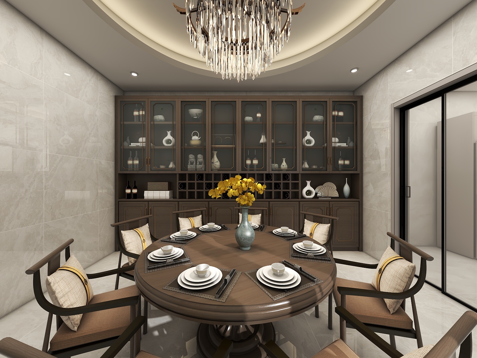 闫宝俊-中式128平 别墅装修效果图