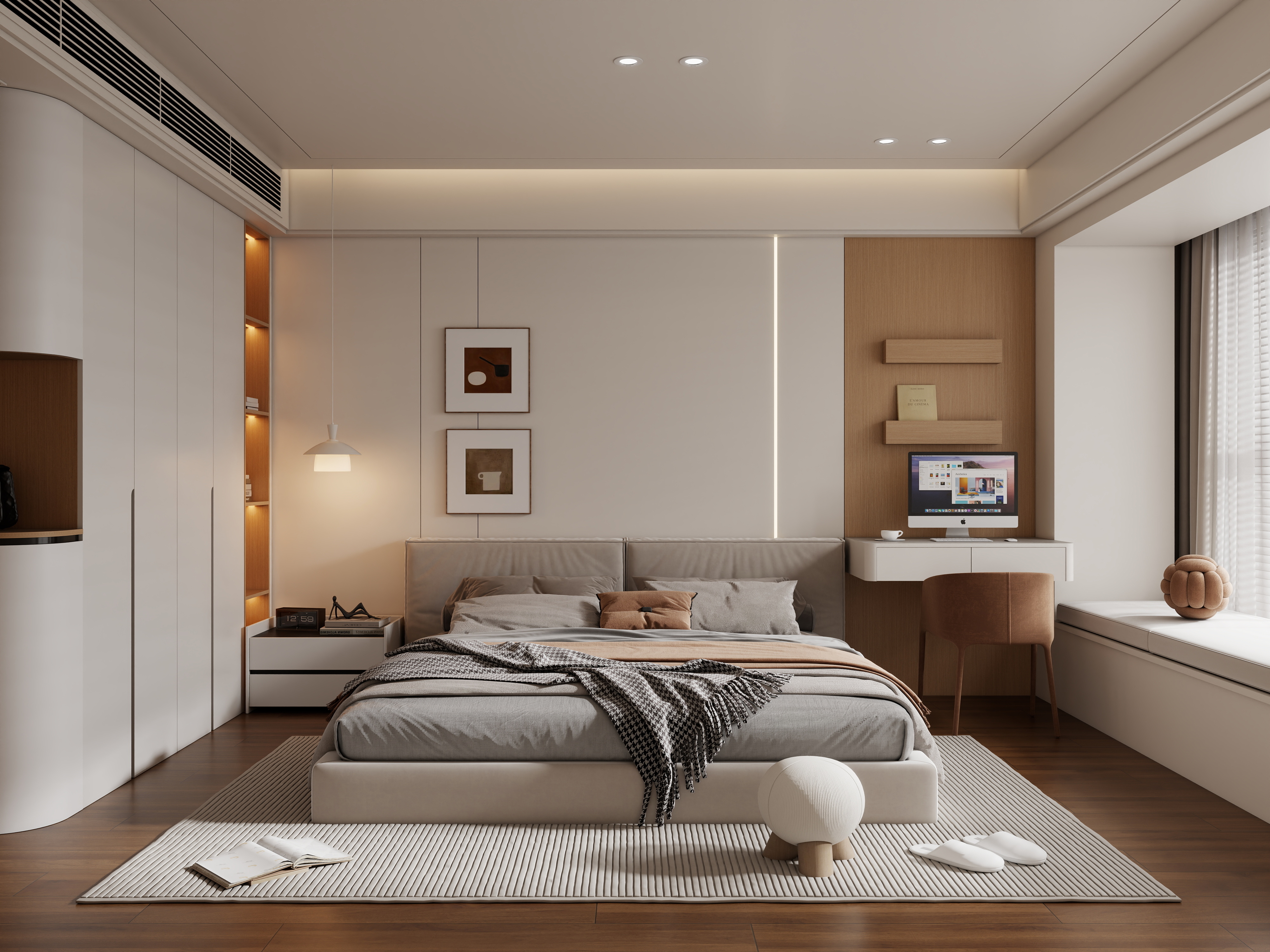 undefined-奶油主卧-Azu装修效果图