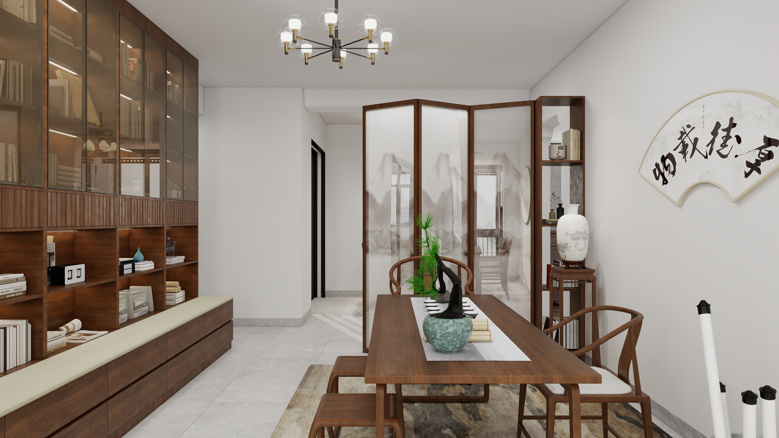 吴新俊-《禅意》——现代中式三居室装修效果图