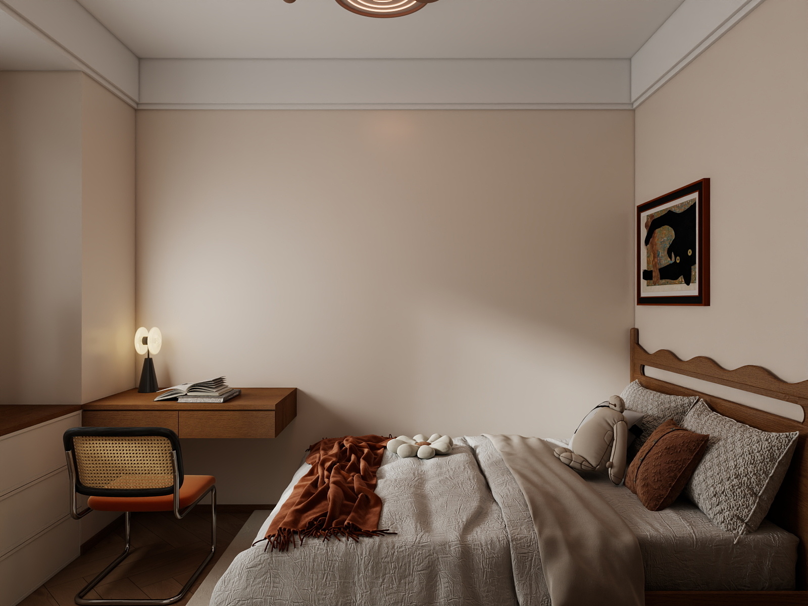 100元设计方案-102m²中古风设计装修效果图