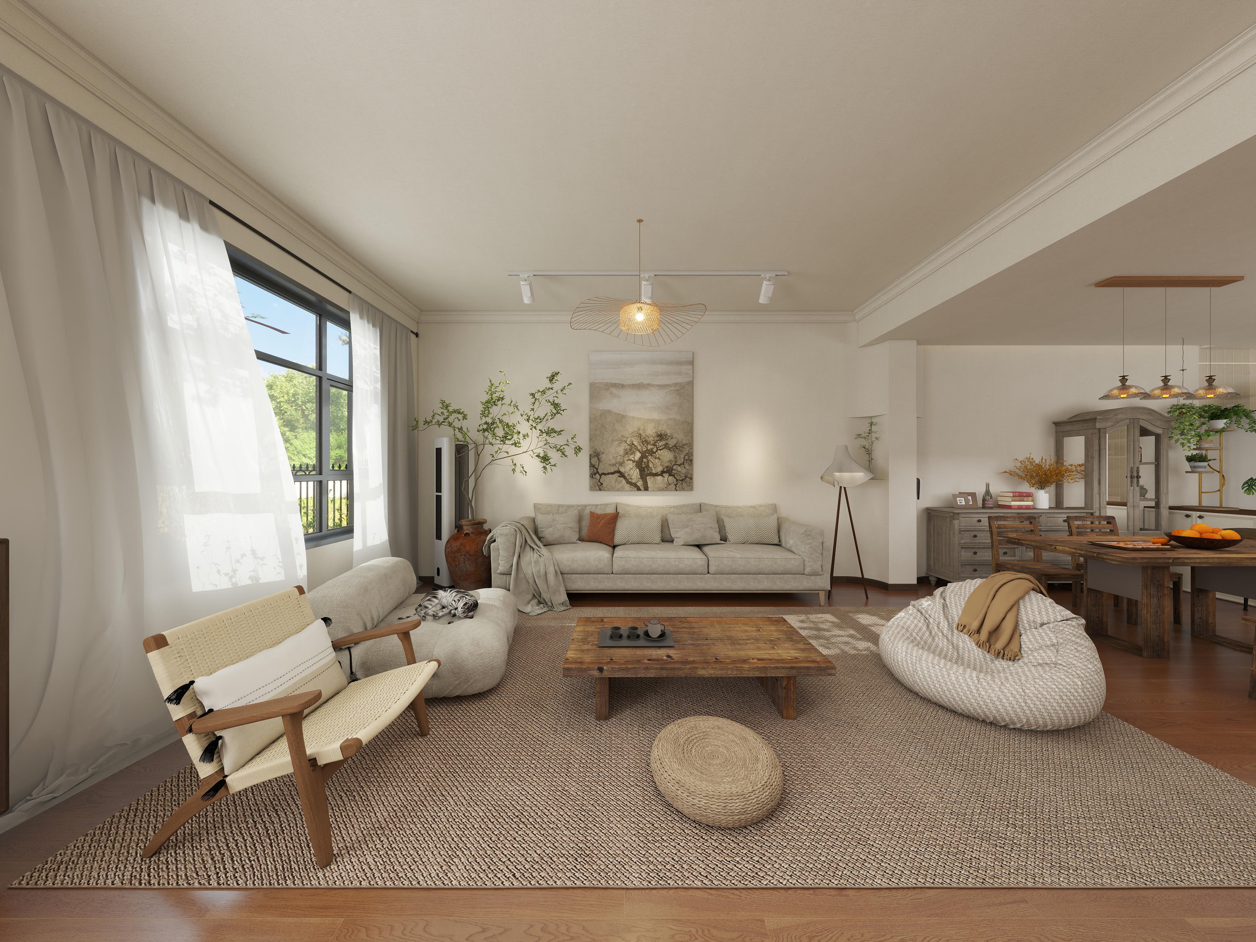 成都叠度设计-《念鹤空山》-中古侘寂310㎡-装修设计方案