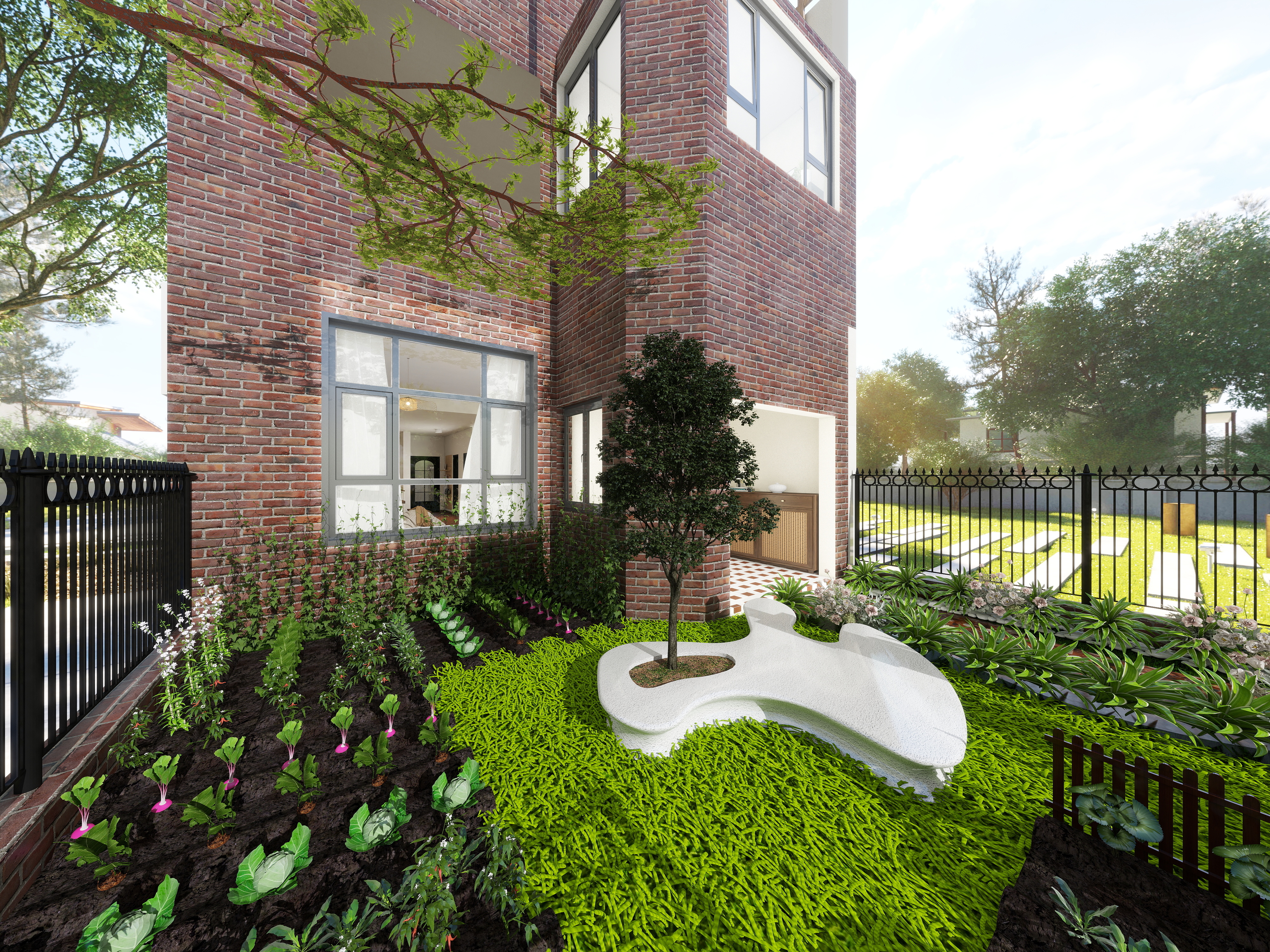 成都叠度设计-《念鹤空山》-中古侘寂310㎡装修效果图