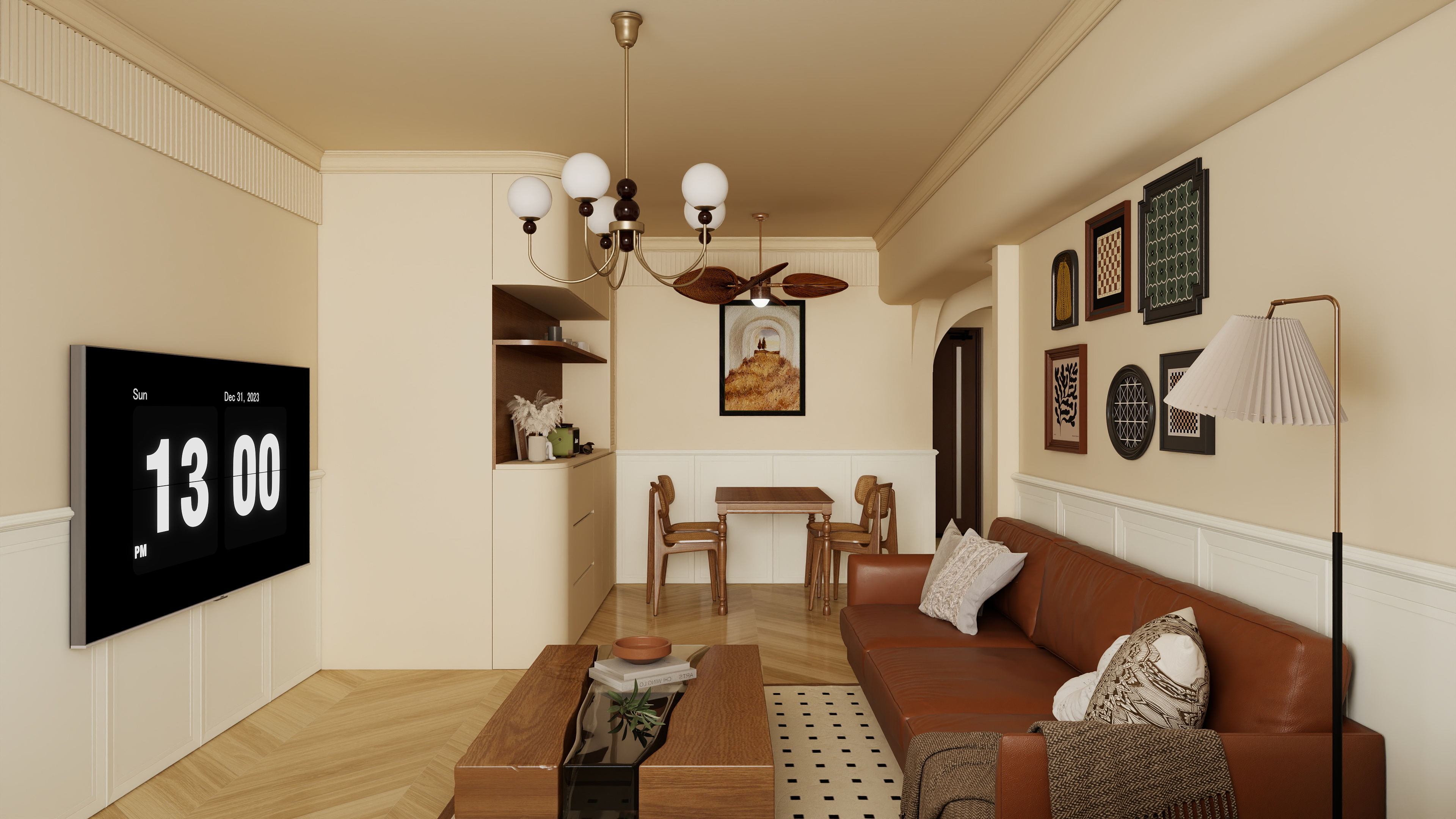 米莱格全屋定制-77㎡中古风-装修设计方案