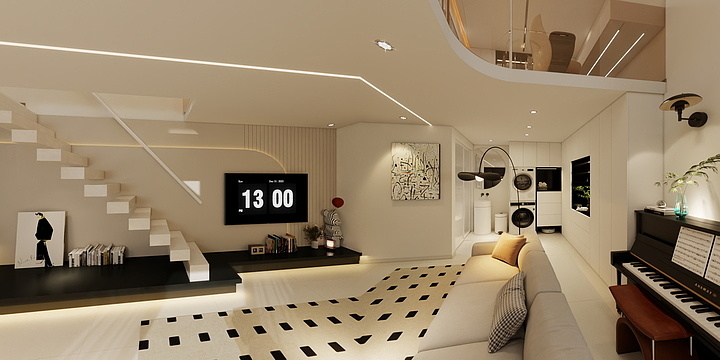 艺加全案设计--白马黑白灰65平小姐姐-2改-装修设计方案