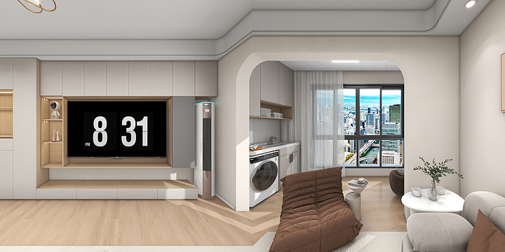 汇伟设计-原木奶油-装修设计方案