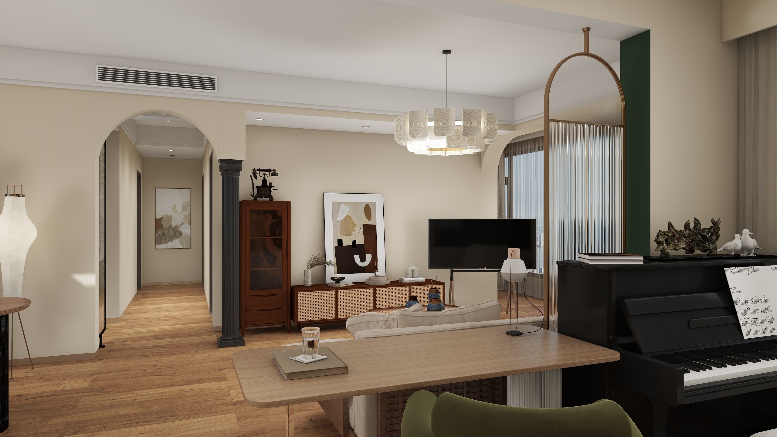 亚雷克斯-新中式130㎡4室-装修设计方案