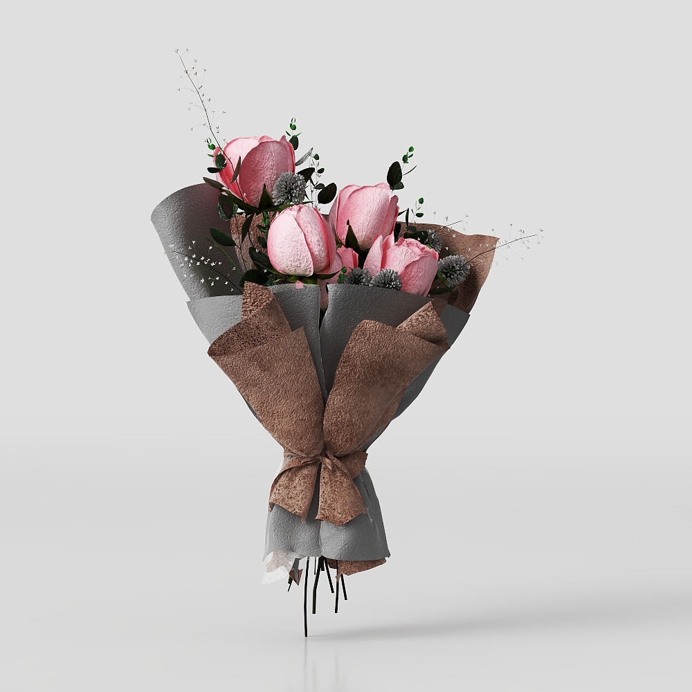 现代花束3D模型