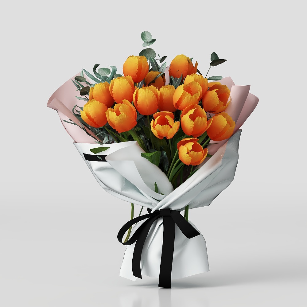 现代花束3D模型