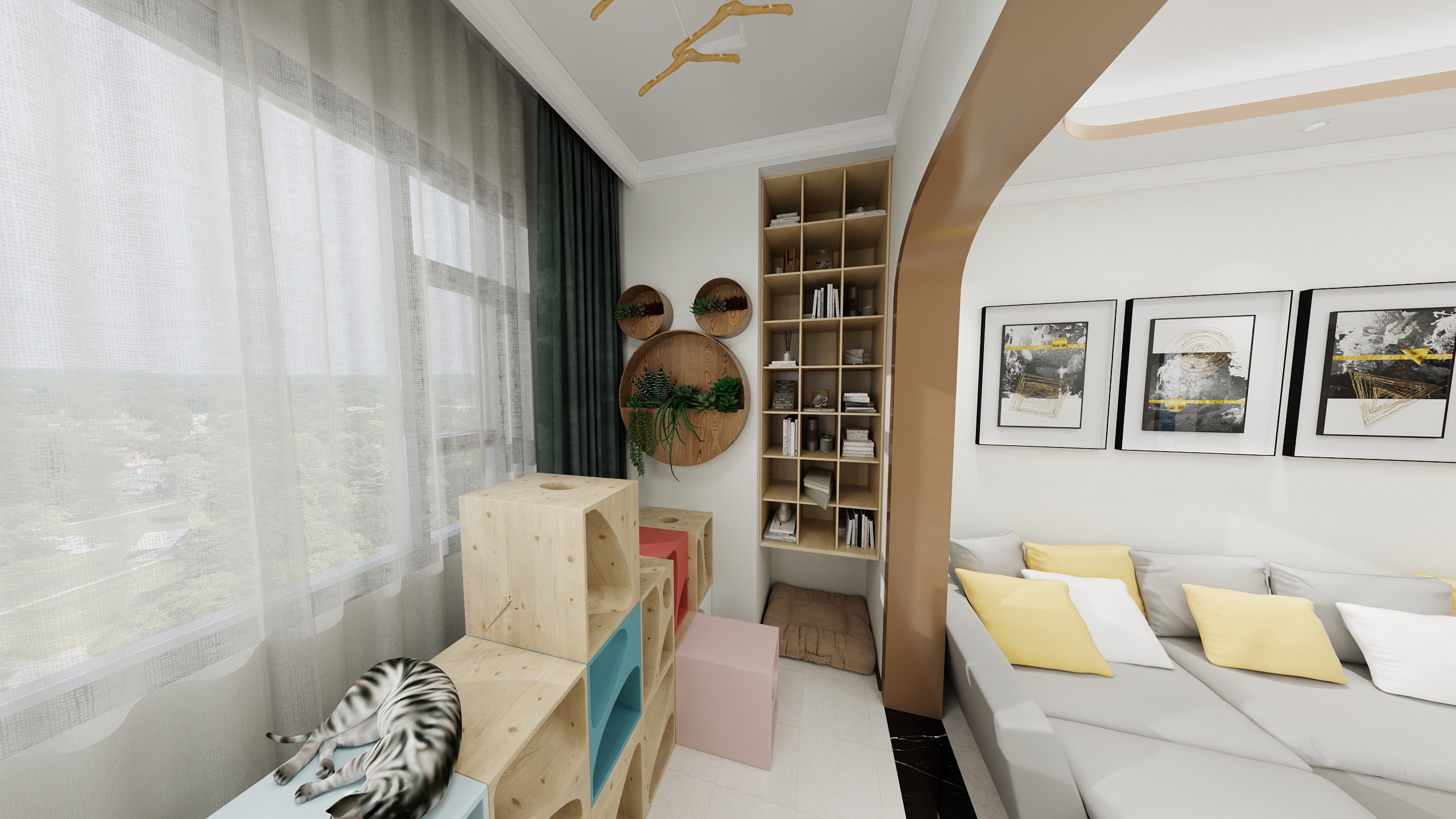 玉树市百易装饰-海得公园3室2厅一厨一卫-装修设计方案