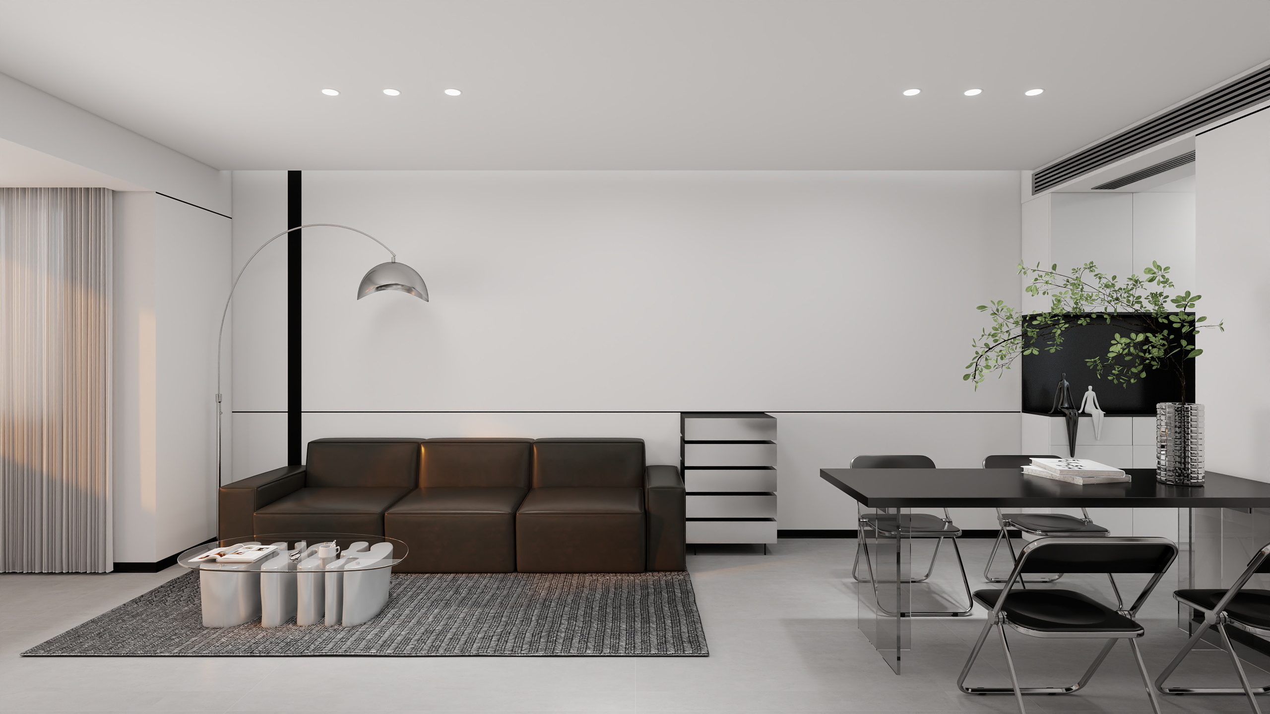 赵晓雪-保定市福盛佳苑两室黑白灰极简装修-装修设计方案