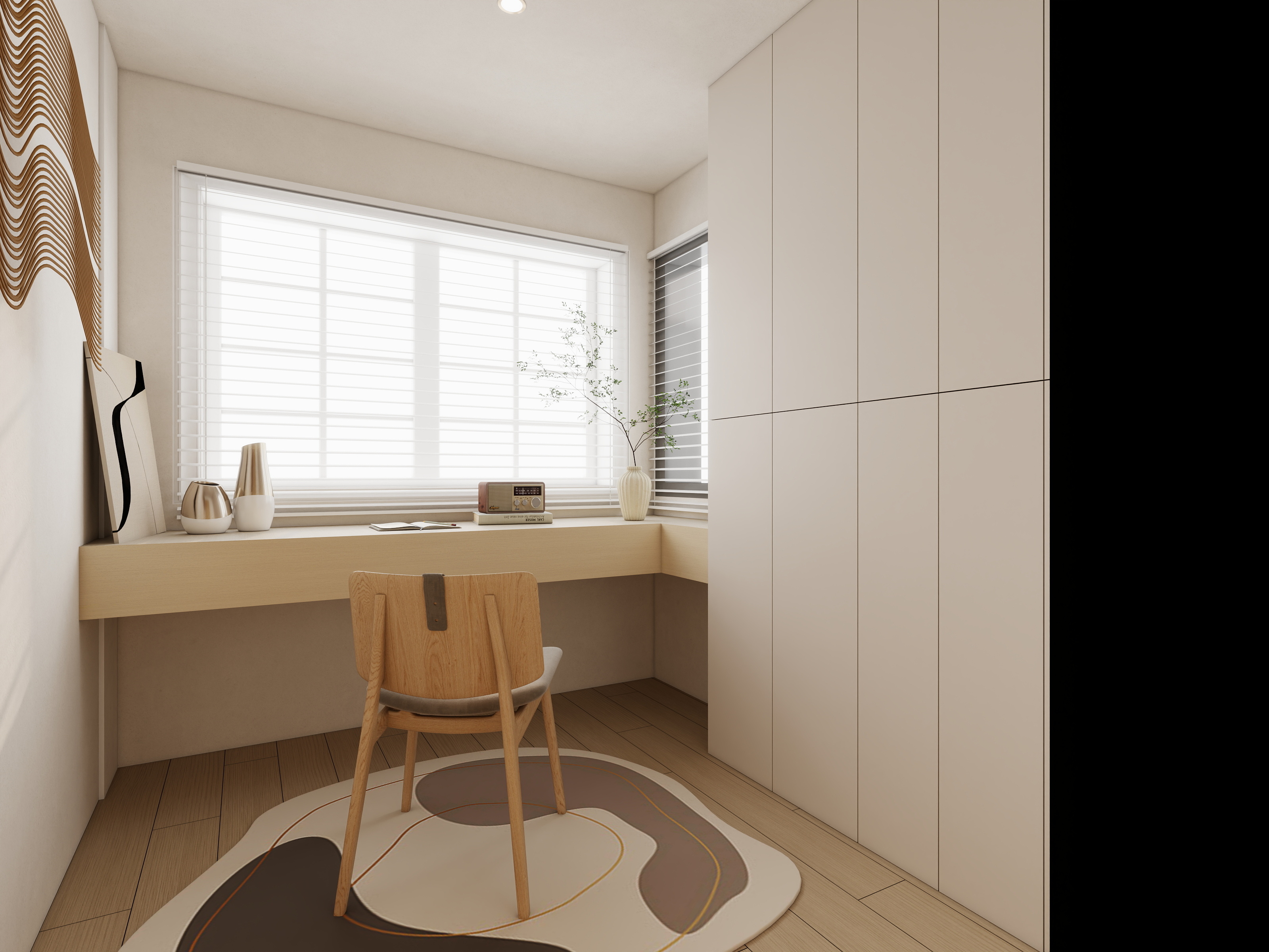 红色水桶统治你的大脑-海德公园81㎡两室一厅一卫装修效果图