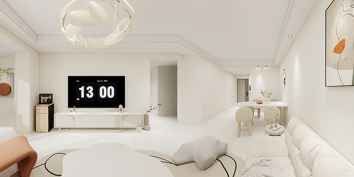 净元-05号房周边顶奶油风-装修设计方案