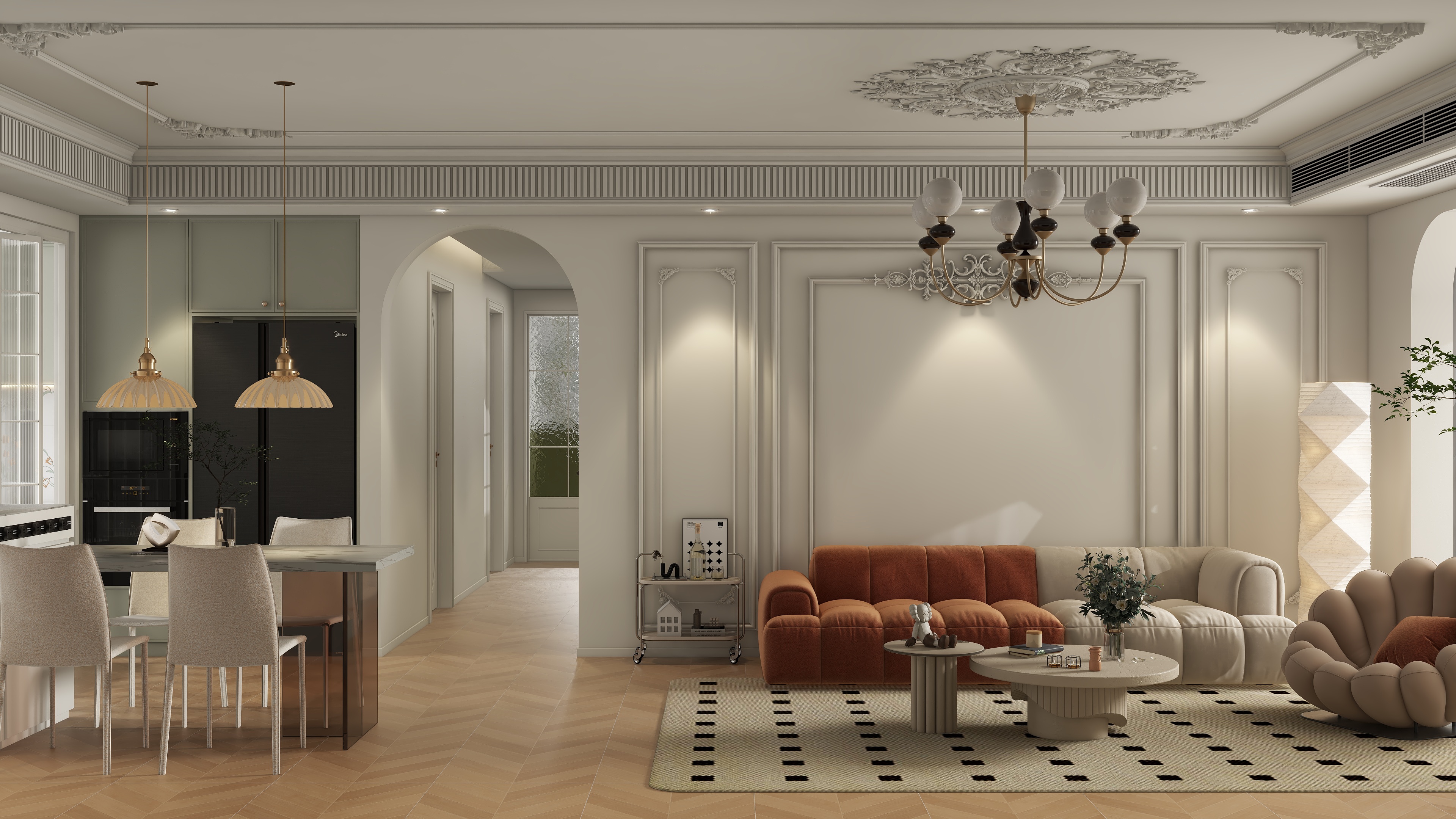 设计师珂源-武汉二十四城田园129㎡3室装修效果图