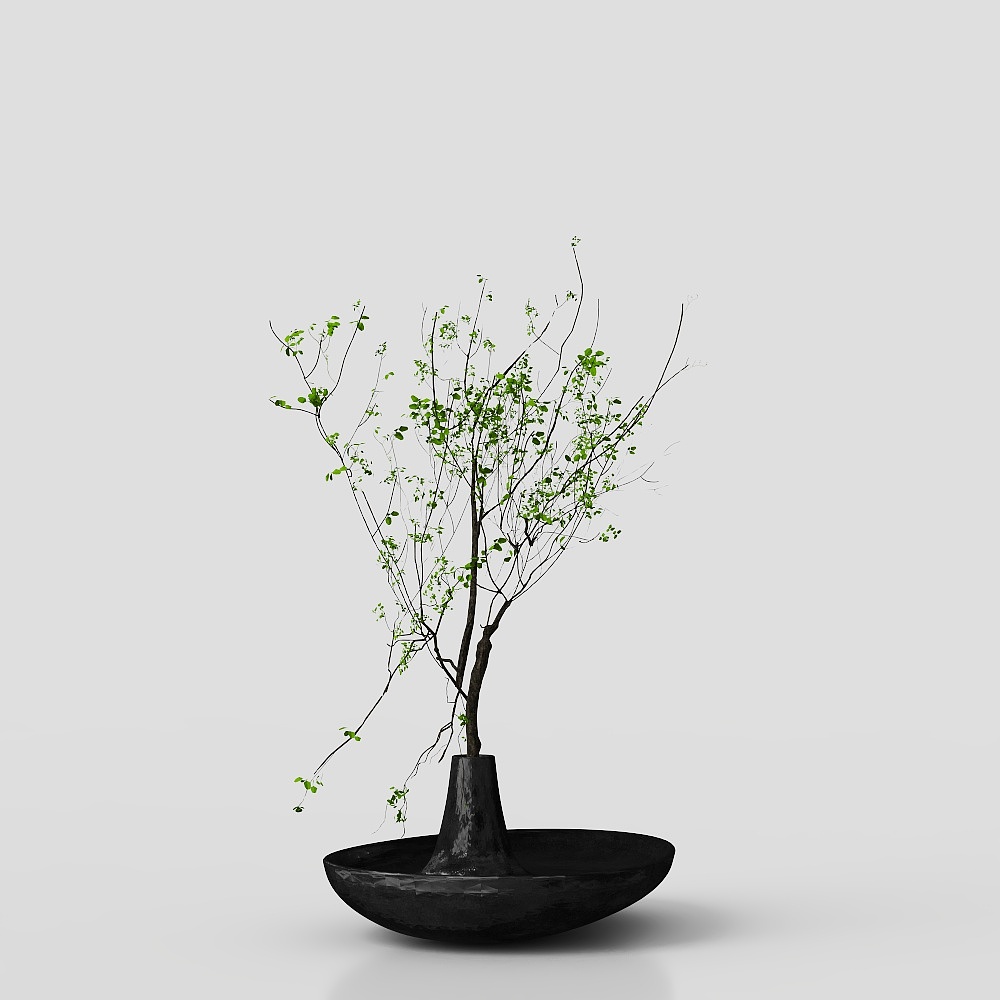 新中式绿植摆件3D模型