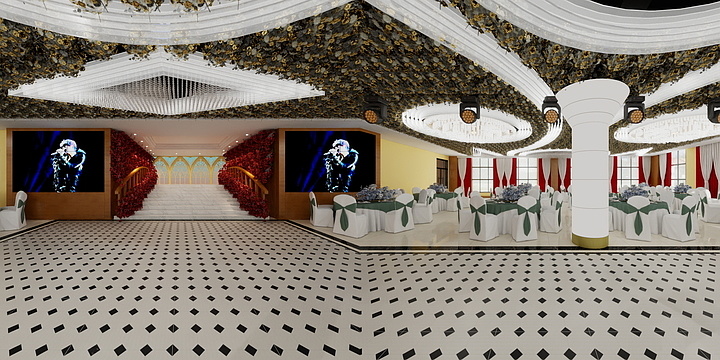 哈密*室内*设计-宴会厅（10元模型）-装修设计方案