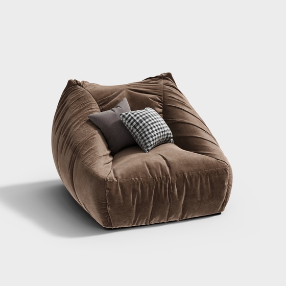 Brown Modern Lazy Sofa 3D Model for Relaxing Spaces