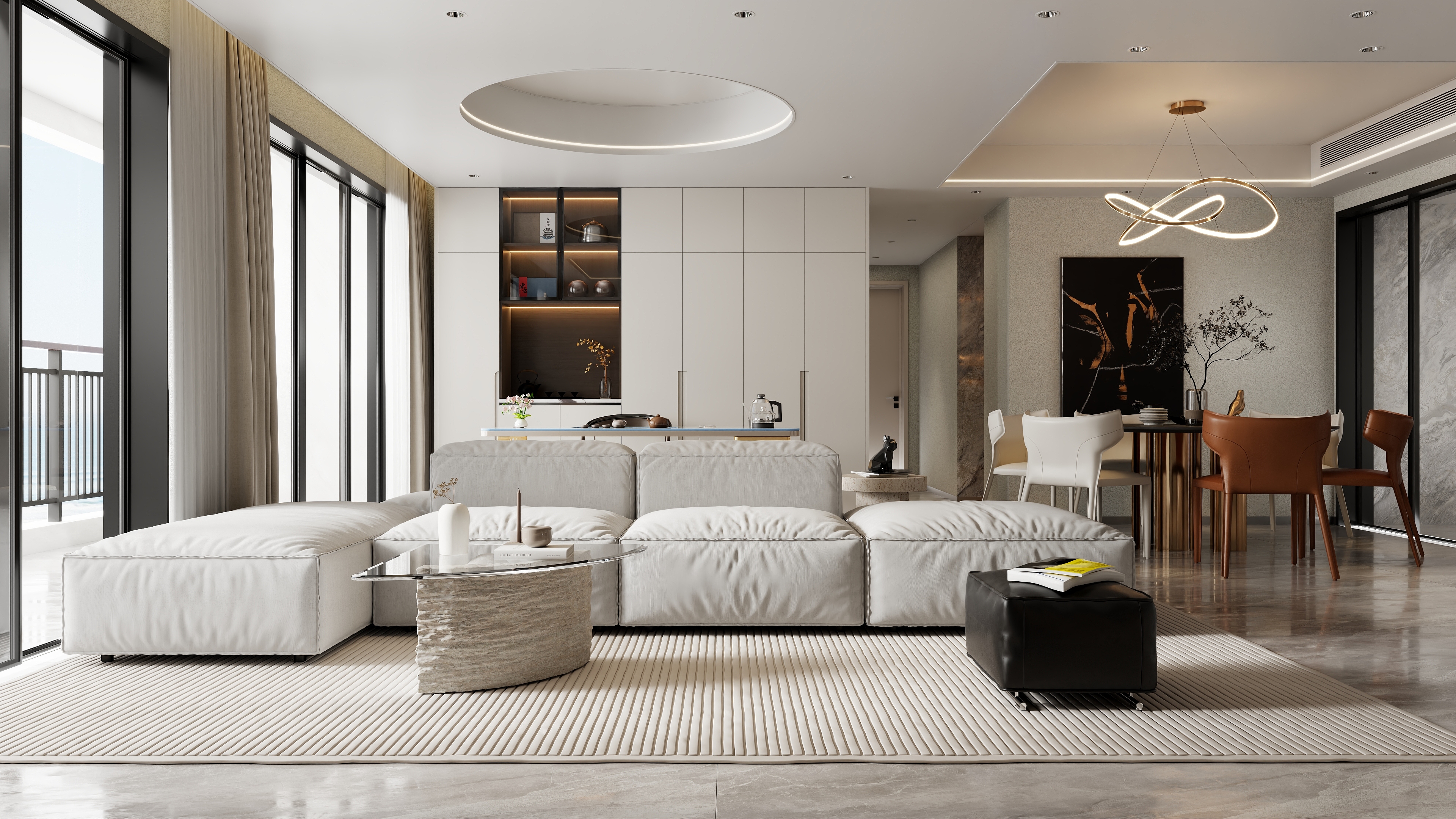 龙珠设计-现代-小区房二合一188m²一厅 6室-装修设计方案