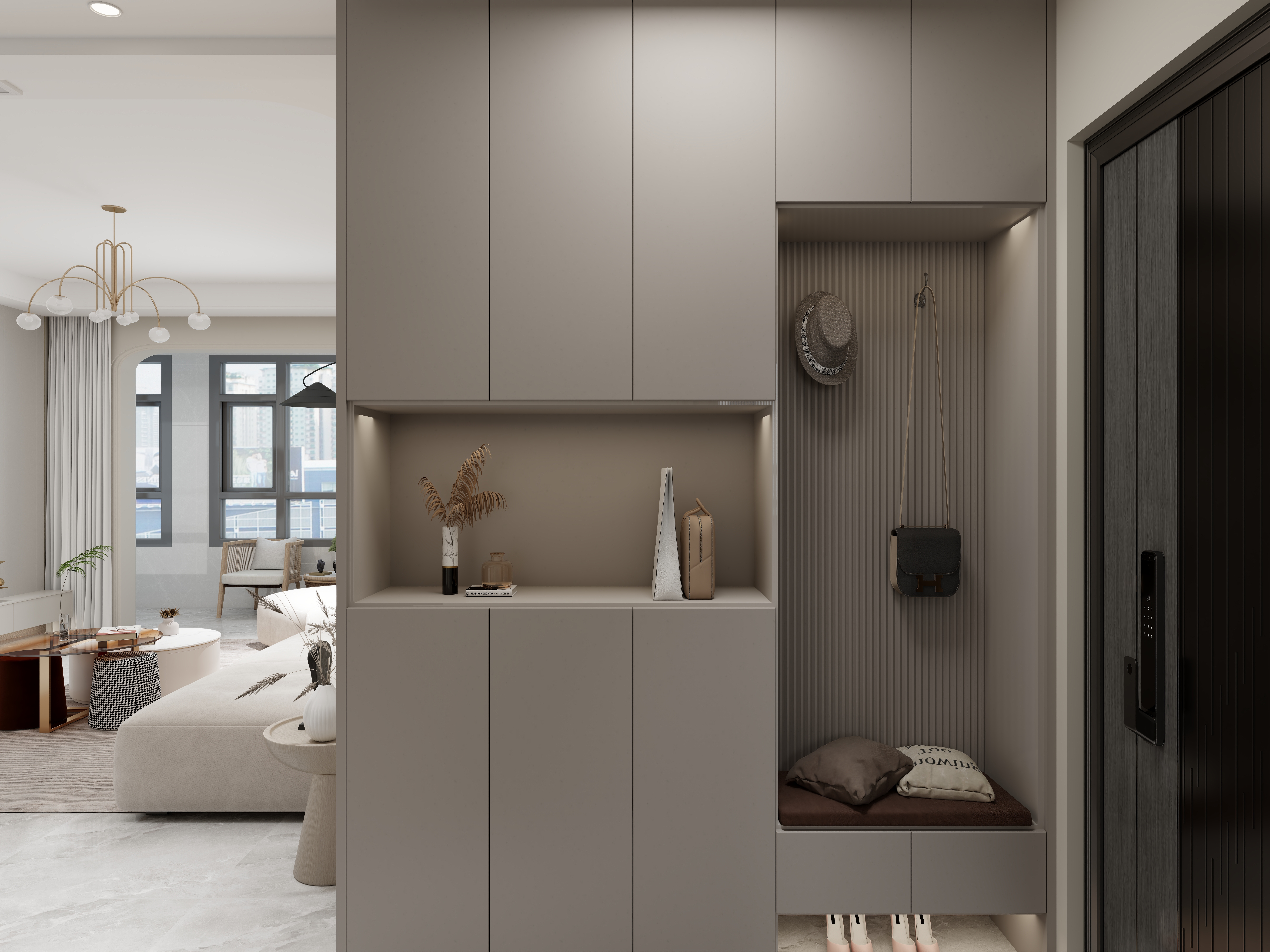 艺雅丽-98平奶油简约风 装修效果图