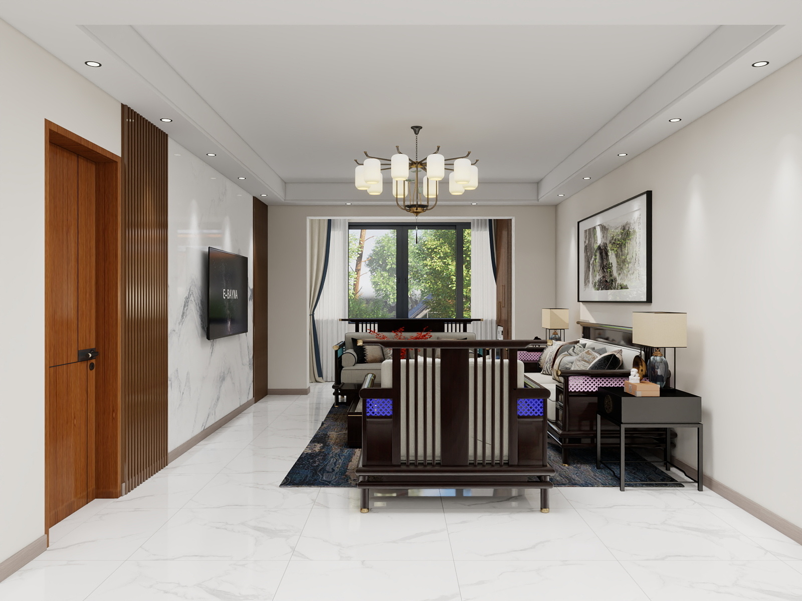 吴爽-134m²新中式风格设计装修效果图