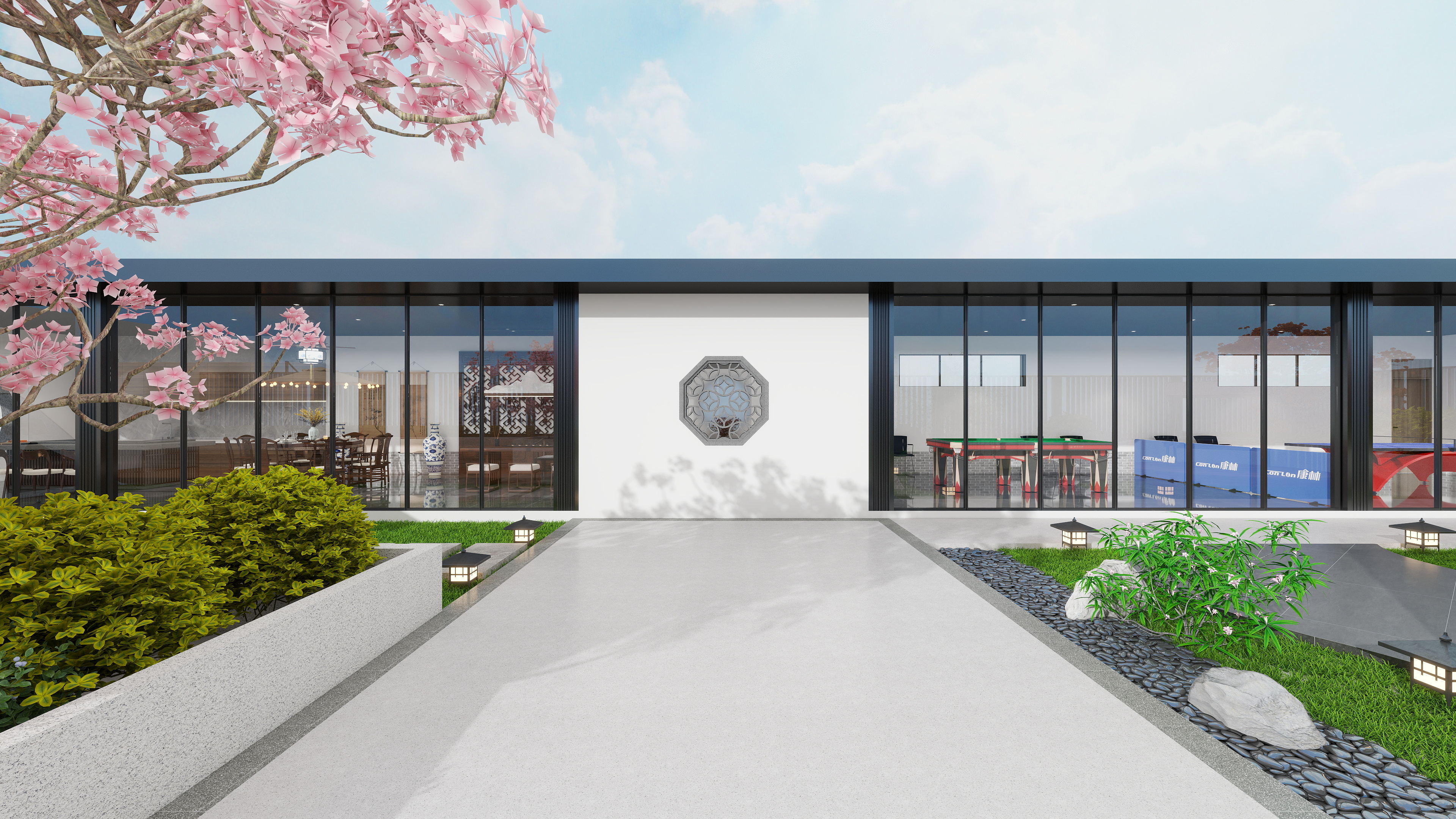 胖头鱼设计-塘沽天台花园1100㎡新中式-装修设计方案