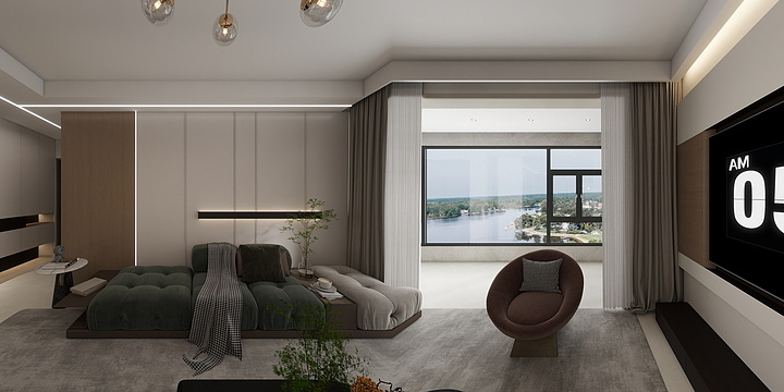 李双阳15792463913-德利信和城129.94现代风格效果图-装修设计方案