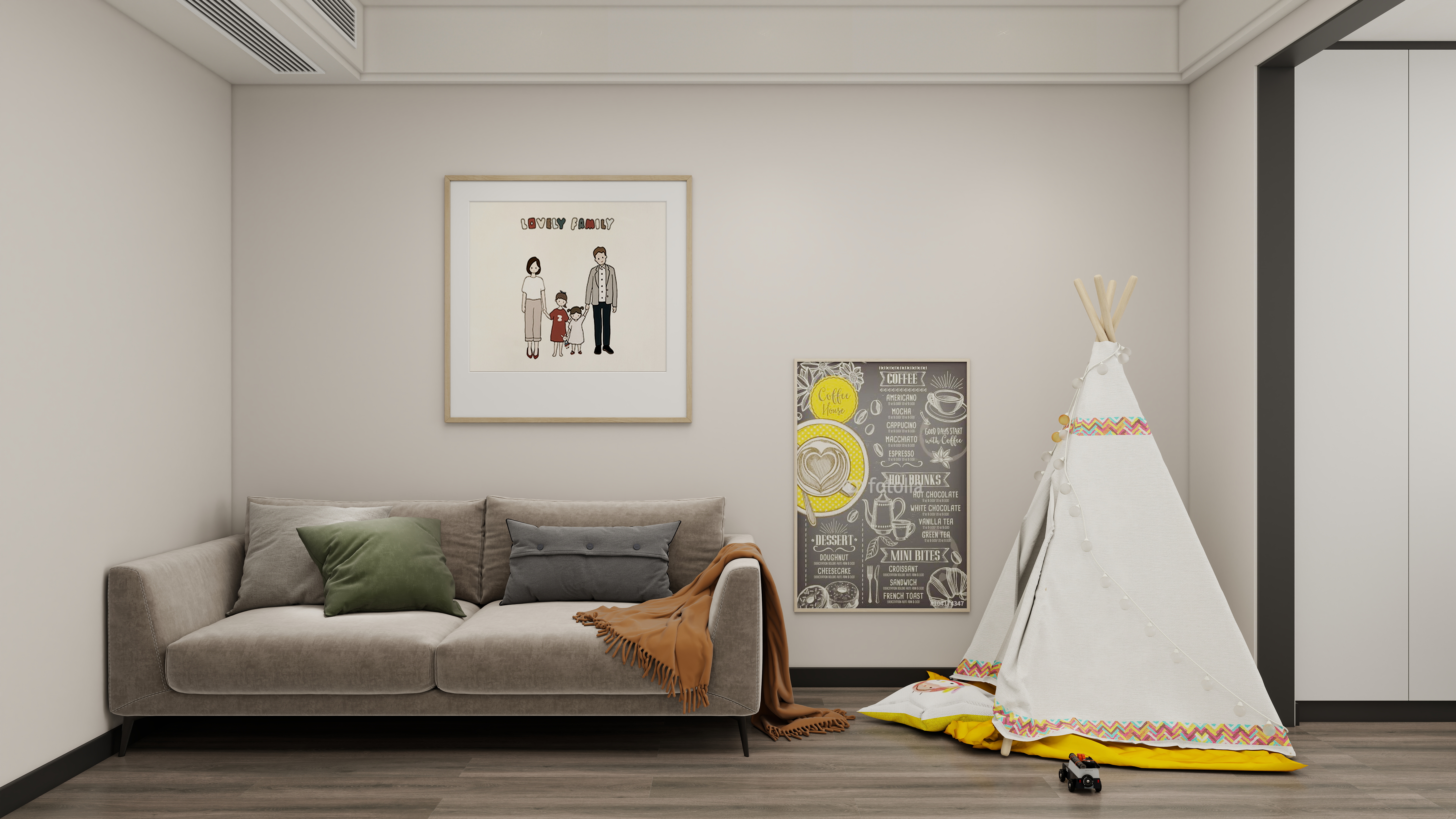 壹诺设计工作室-138㎡5室-现代极简装修效果图