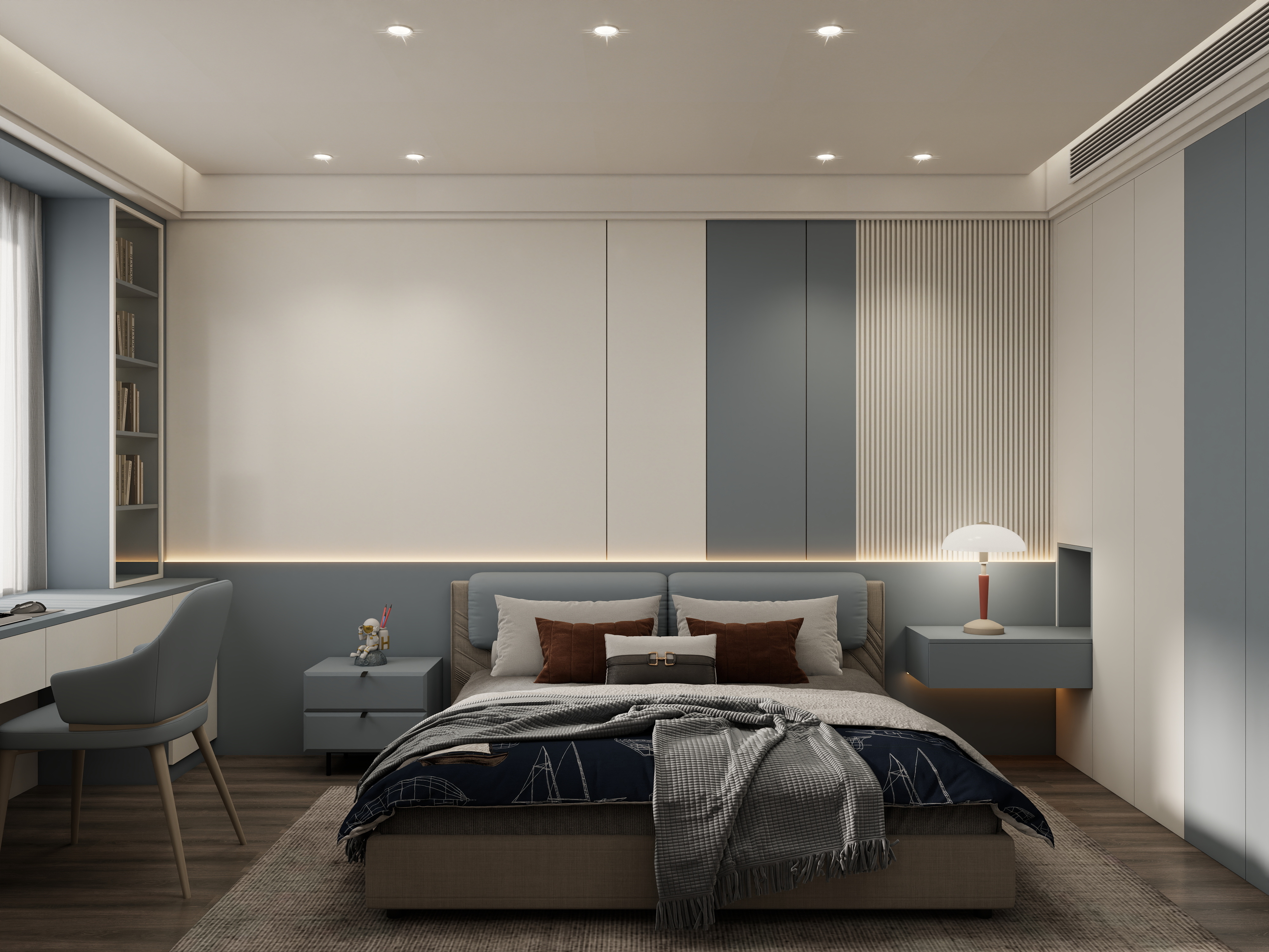 壹诺设计工作室-107㎡3室-现代简约装修效果图