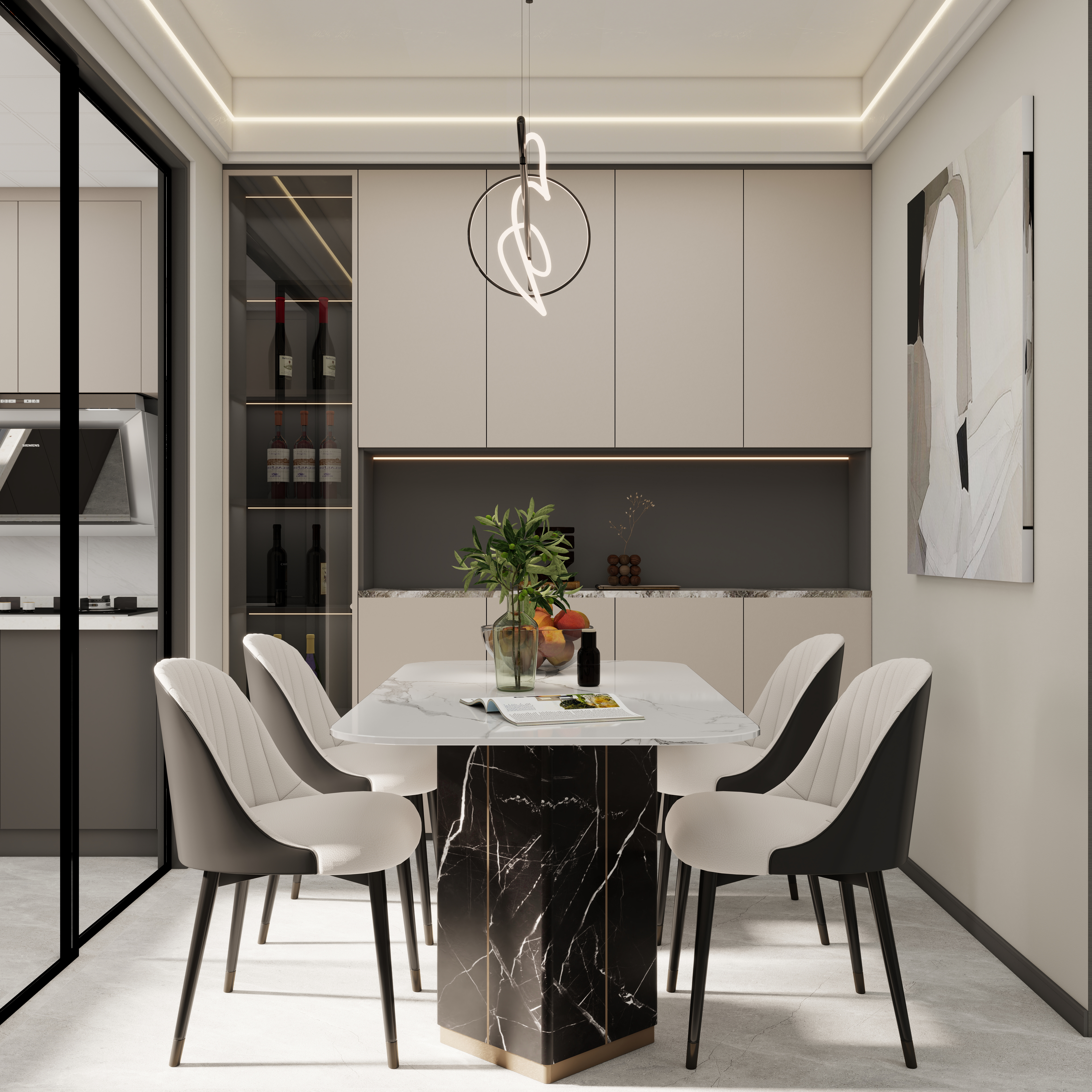 壹诺设计工作室-105㎡3室-现代简约装修效果图