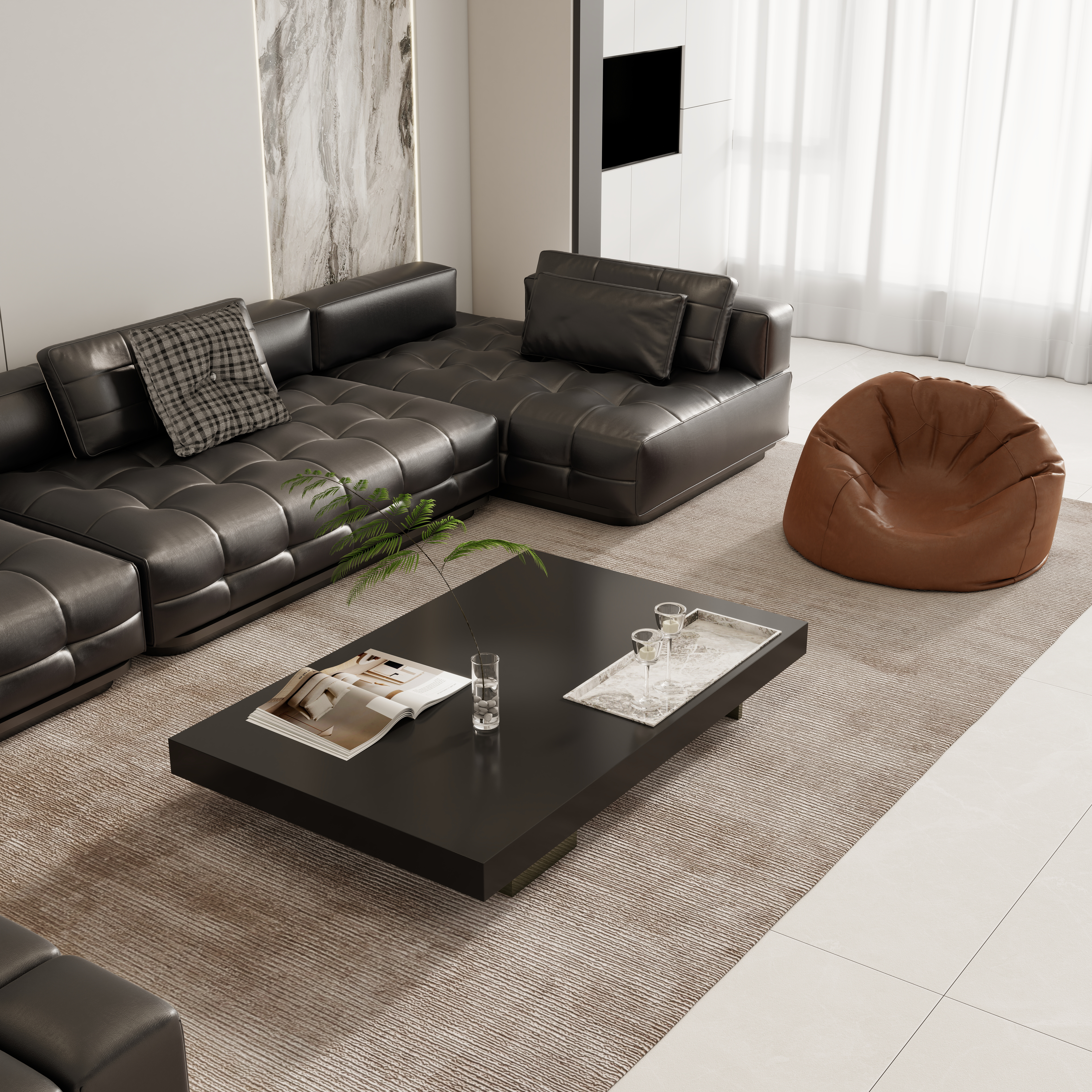 壹诺设计工作室-230㎡5室-现代简约装修效果图