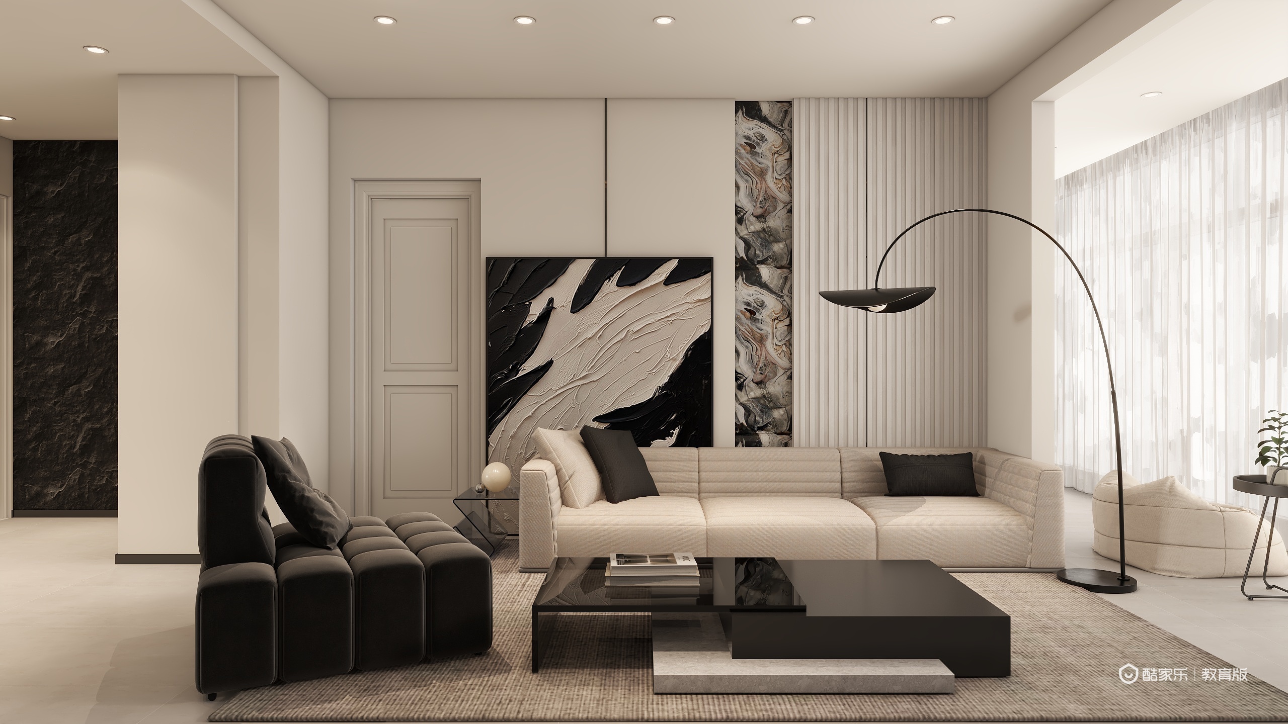 小胖777-现代简约三室两厅两卫一厨-装修设计方案