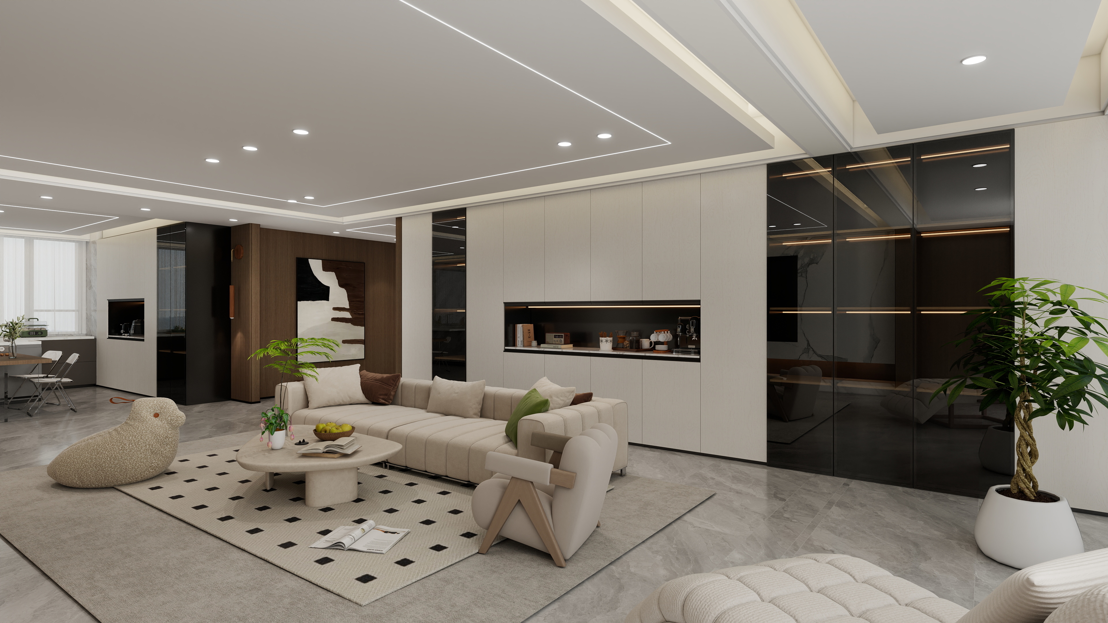 王明玄-万特公馆现代简约192㎡2室-装修设计方案