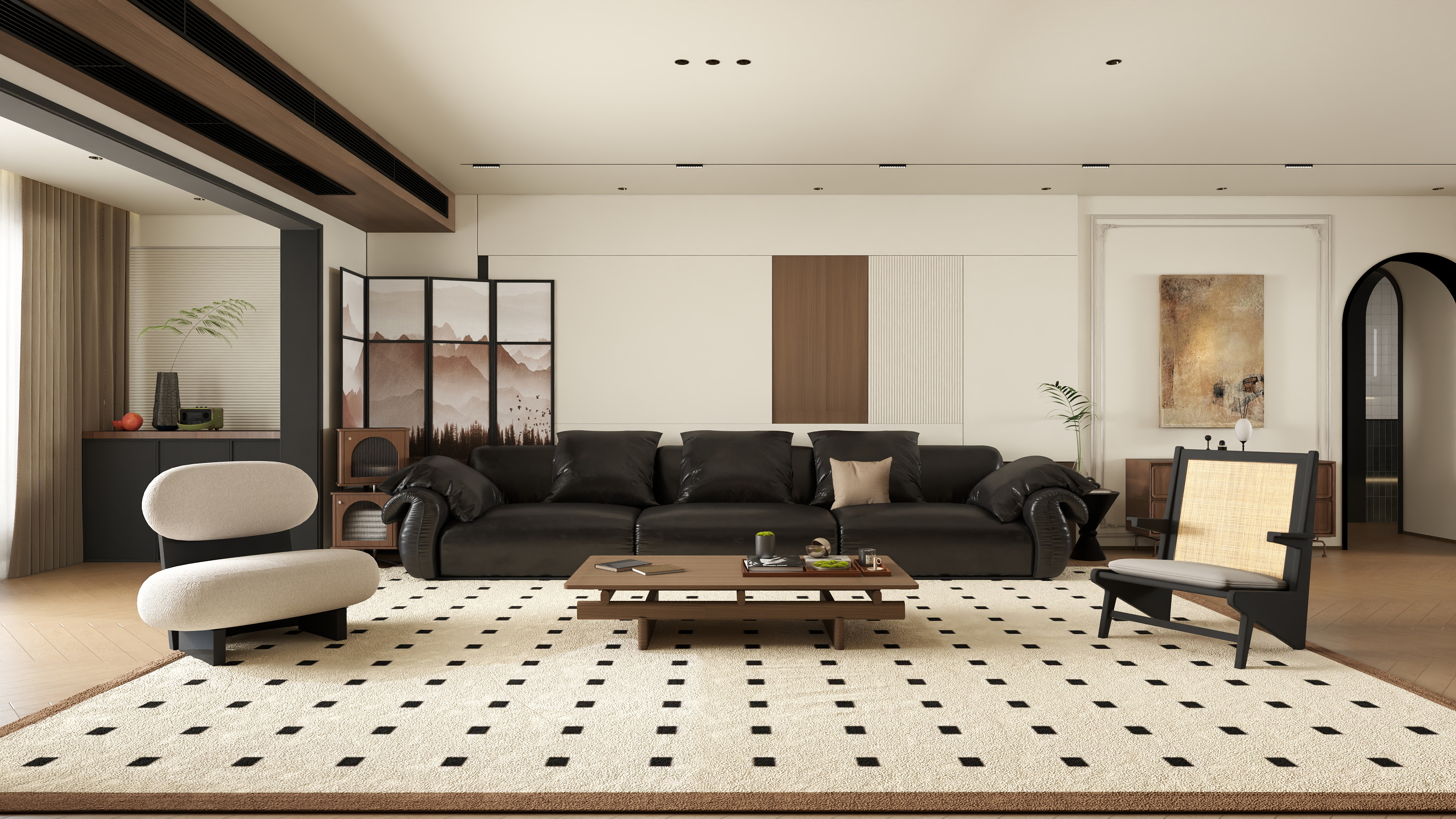 张煜强煜境设计-中古大平层装修效果图