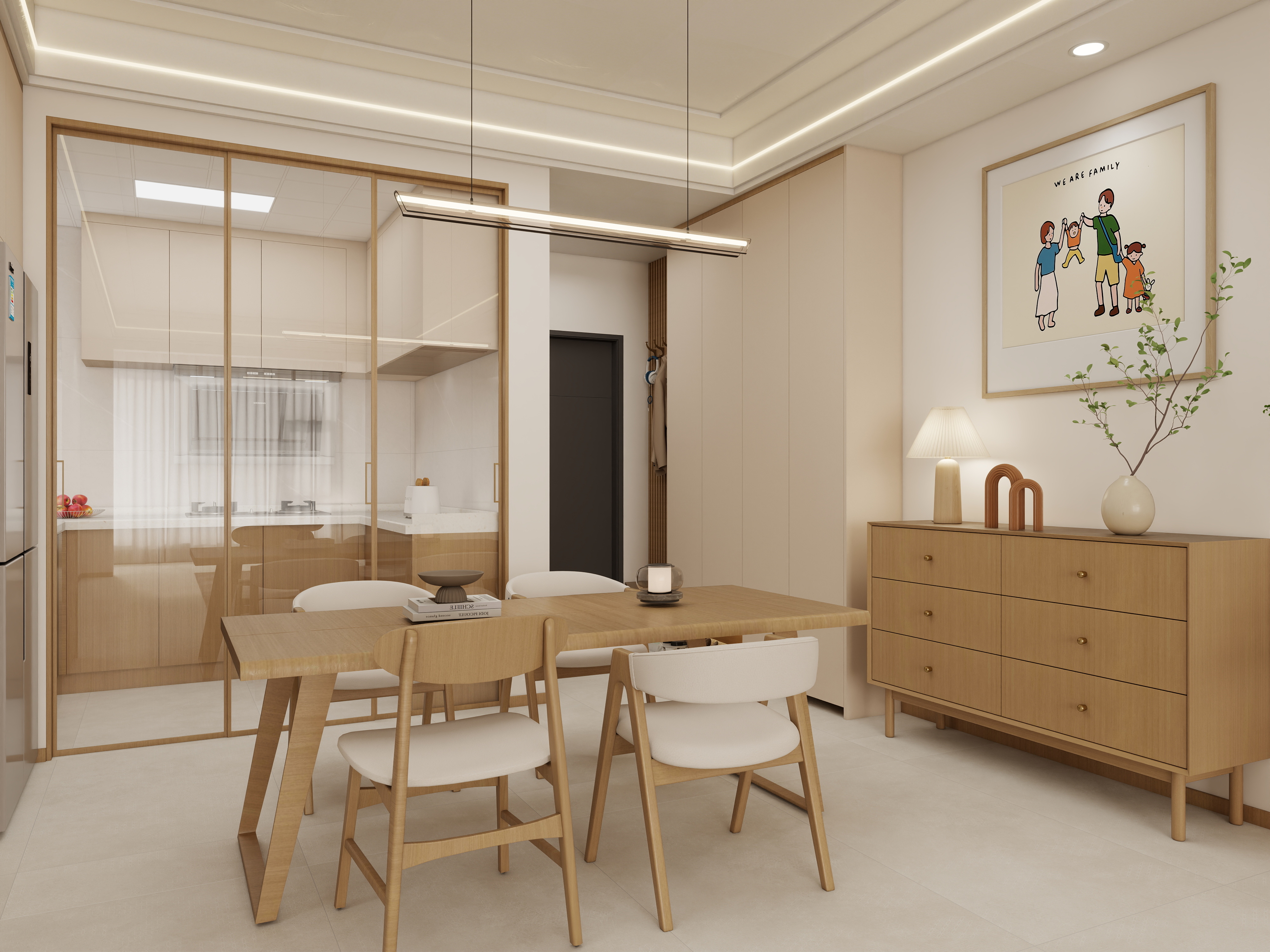 壹诺设计工作室-109㎡3室-原木风装修效果图