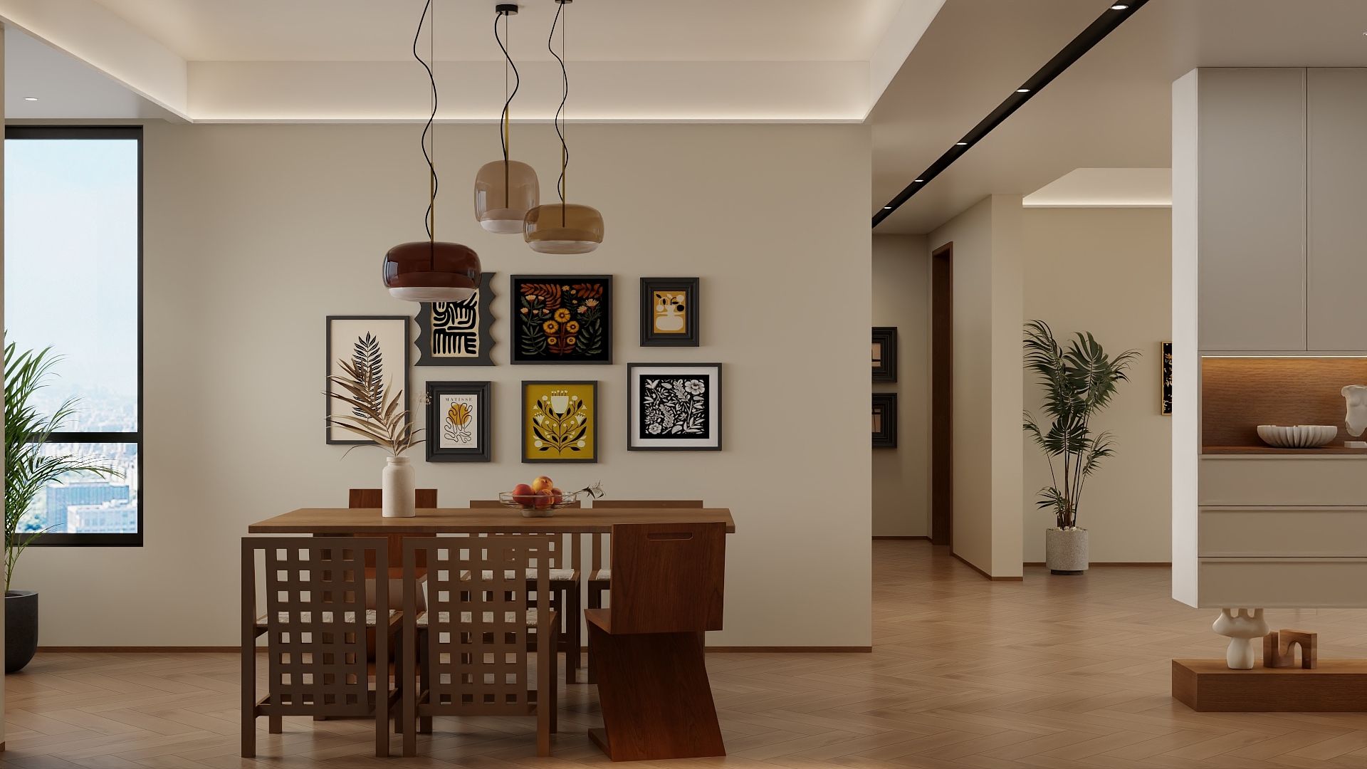 吴爽- 127m²中古风设计装修效果图