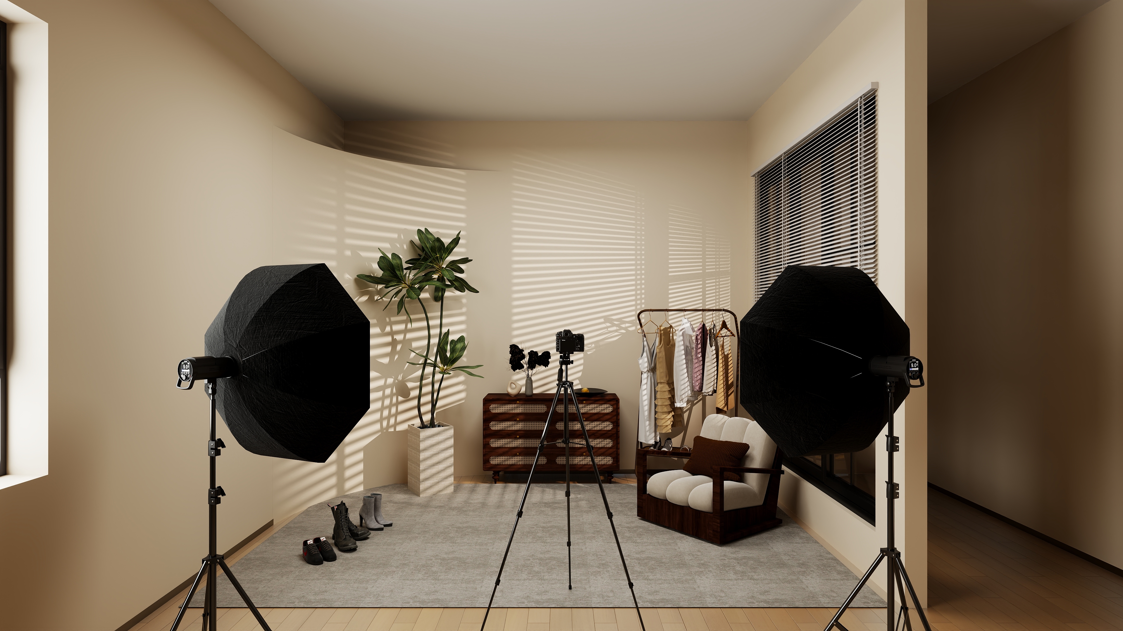 花海设计视觉表现-直播间装修效果图