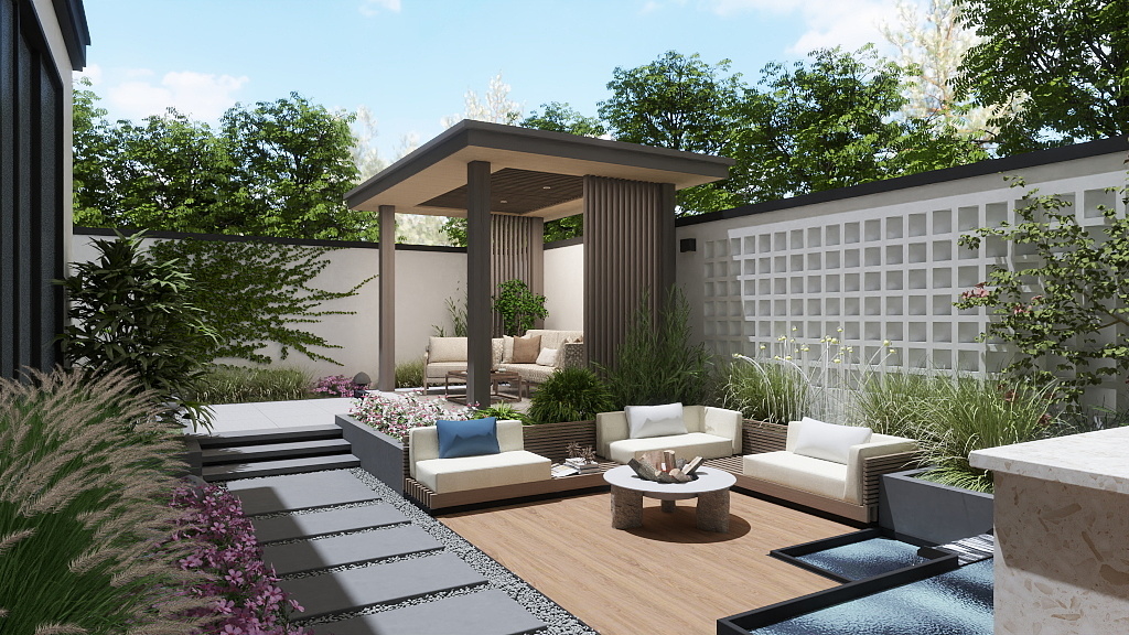 宴君-现代花园景观-装修设计方案