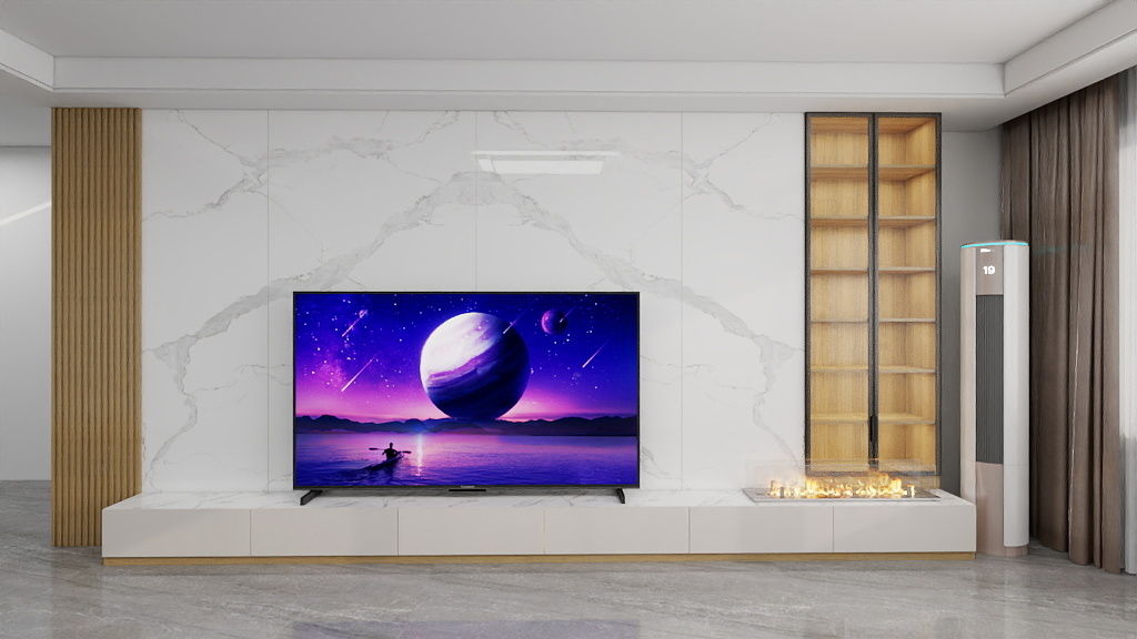 瀚雯视觉设计-观湖大院电视墙-装修设计方案