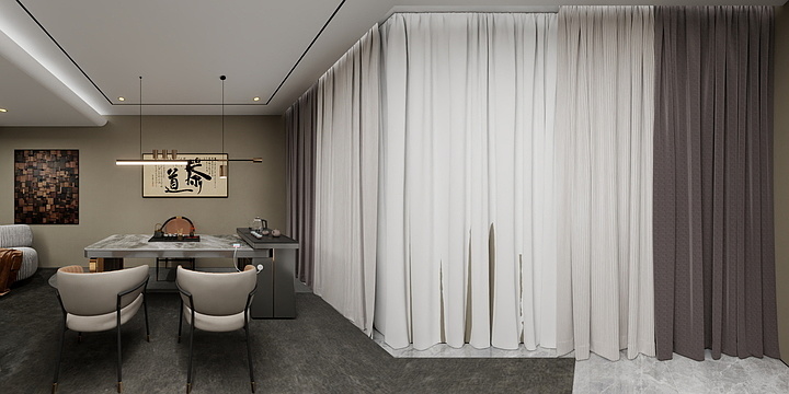 全案宅配定制-公司负一楼茶室-装修设计方案