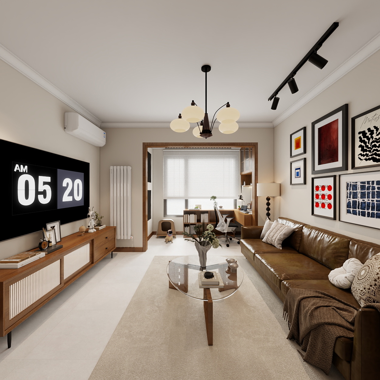 胖头鱼设计-胖头鱼家中古风客厅局部改造装修效果图